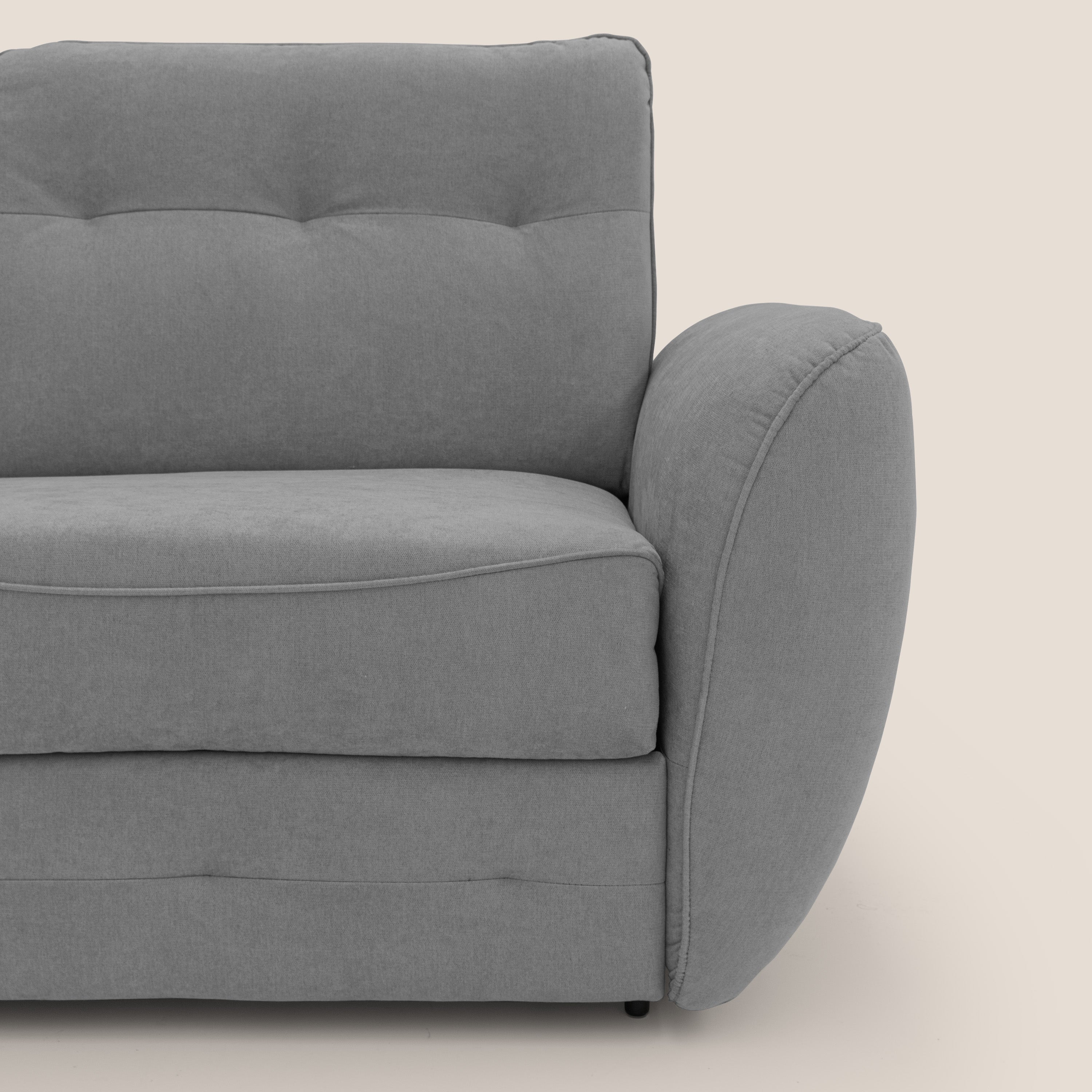 Zeus divano letto angolare con materasso H18 cm pouf mobile in tessuto impermeabile T02 - divani.store