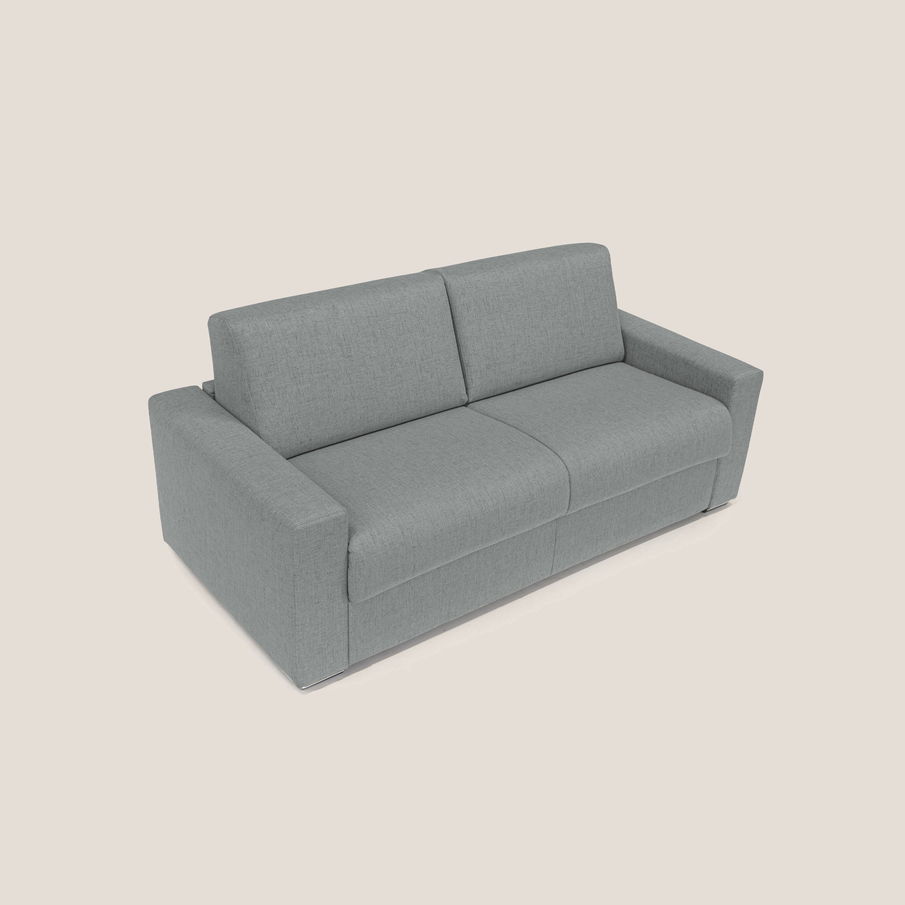 Nixon Divano letto matrimoniale con materasso 20 cm in tessuto impermeabile T03 grigio - divani.store