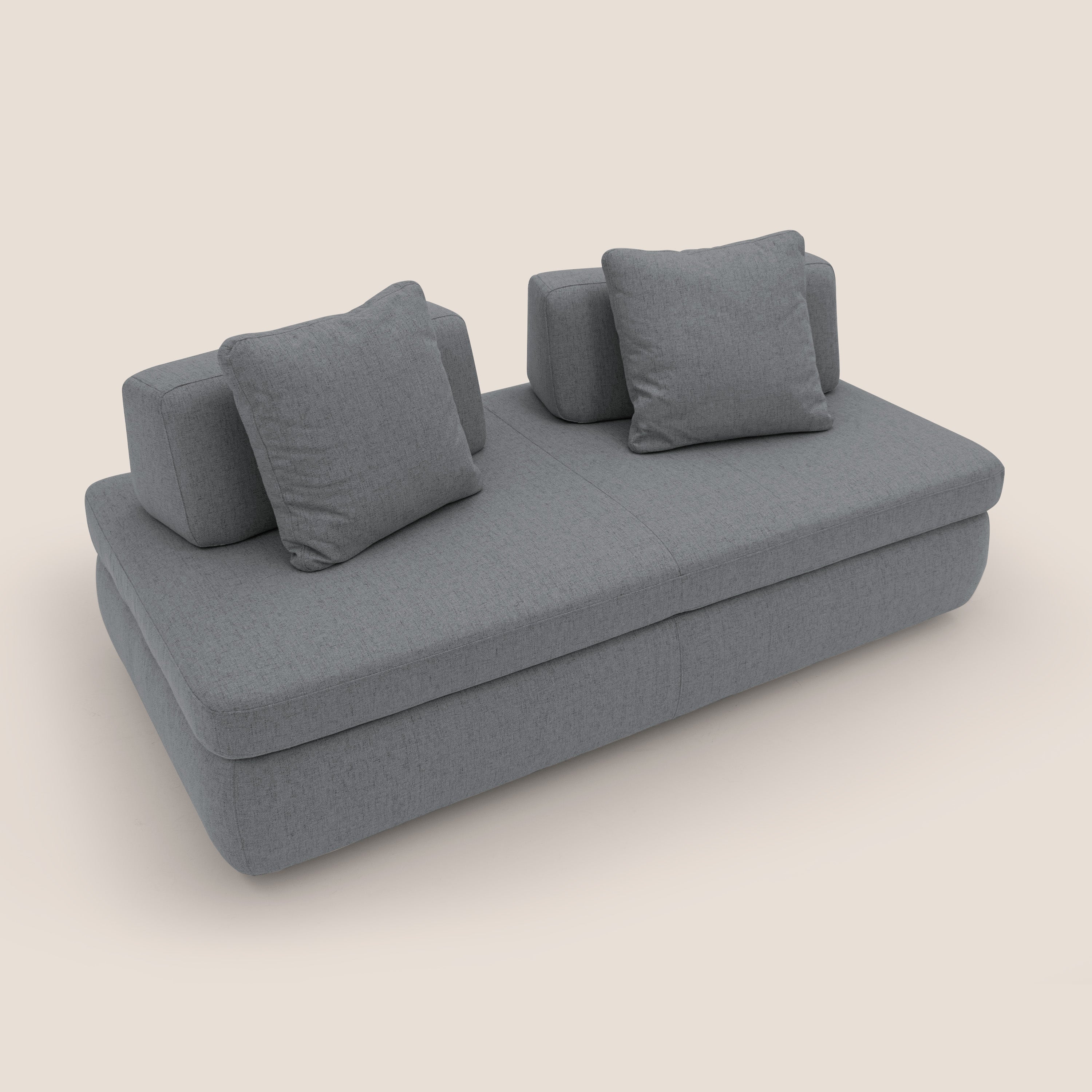 Gransasso Divano letto matrimoniale dal DESIGN innovativo in tessuto impermeabile T03 grigio - divani.store