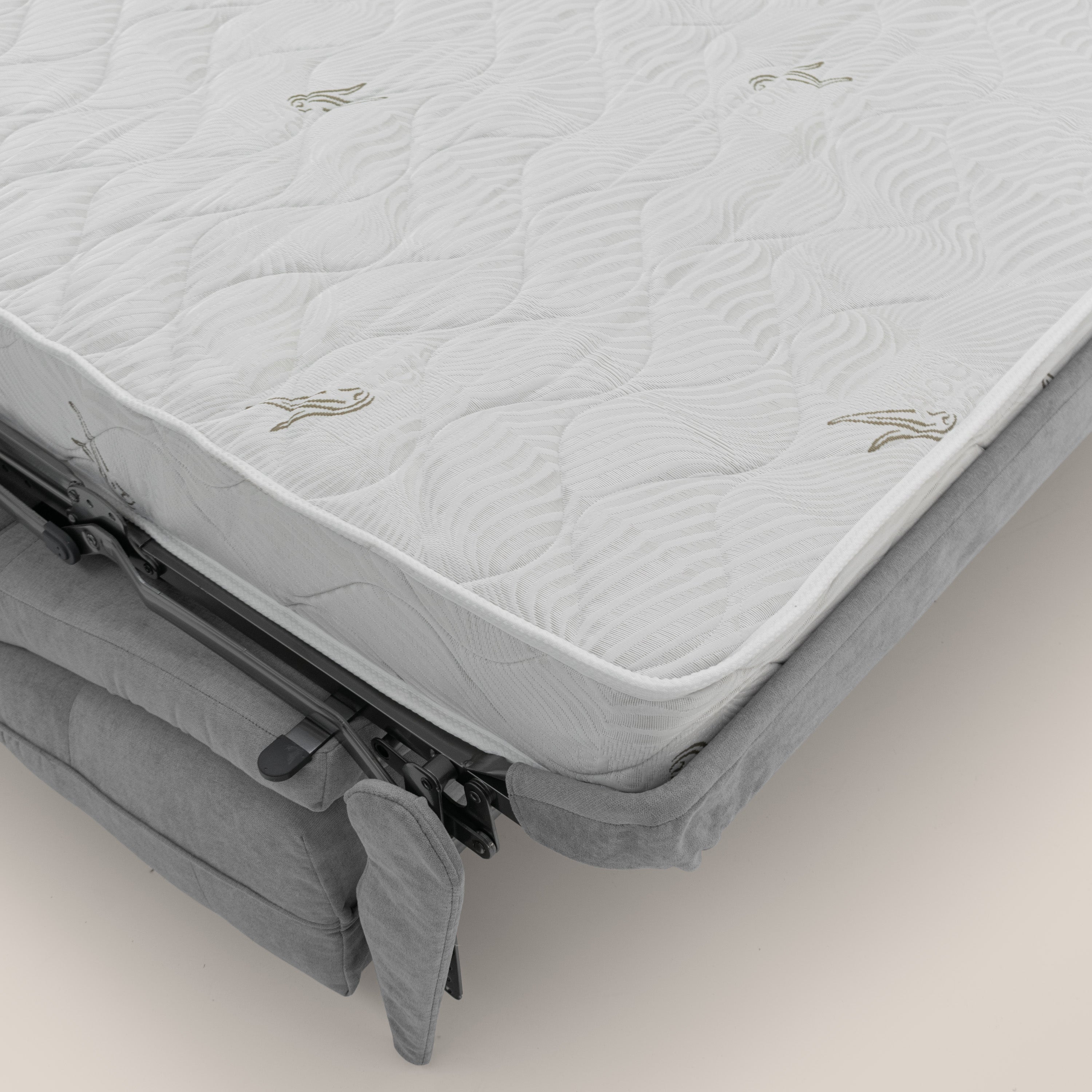 Zeus divano letto angolare con materasso H18 cm pouf mobile in tessuto impermeabile T02 - divani.store