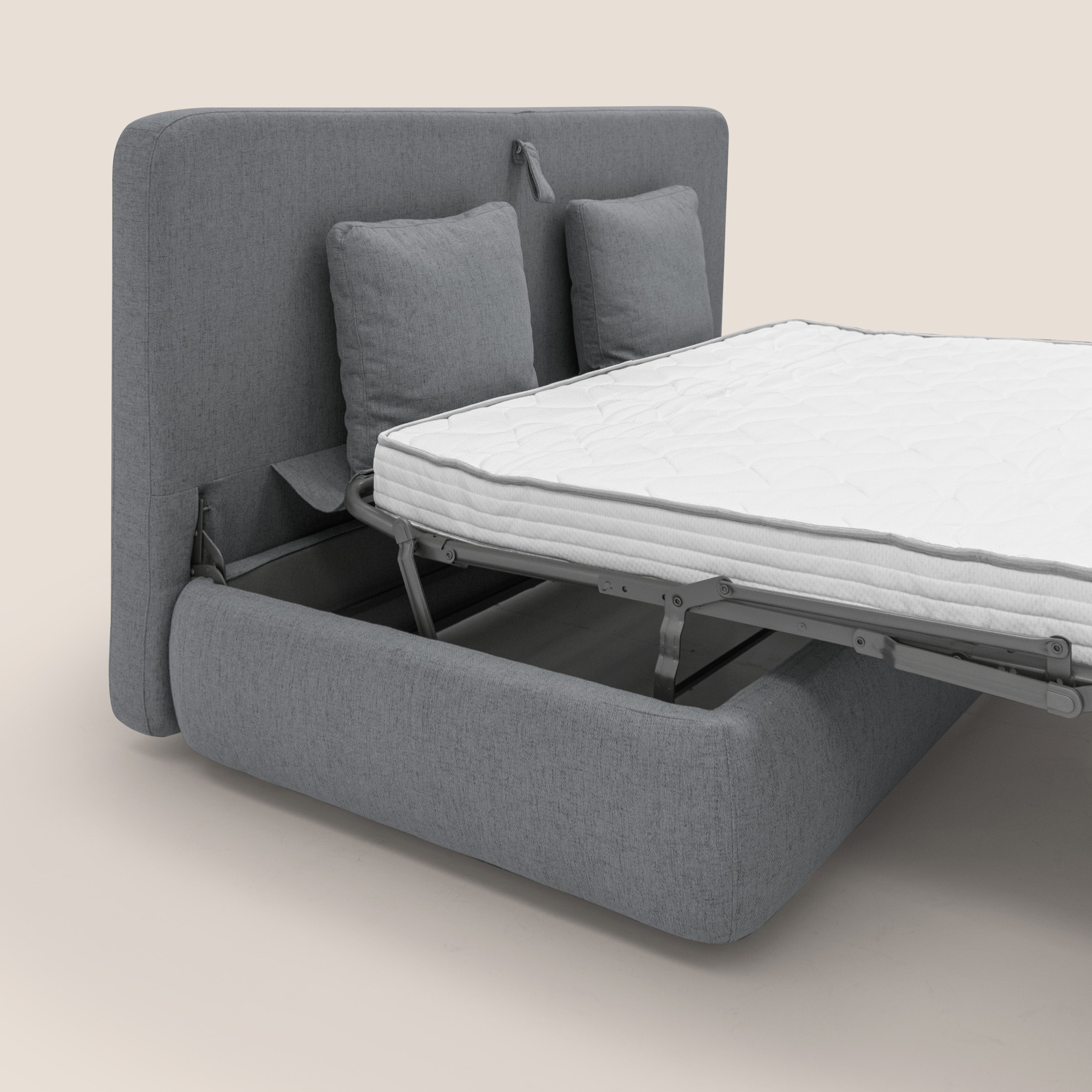 Gransasso Divano letto matrimoniale dal DESIGN innovativo in tessuto impermeabile T03 grigio - divani.store