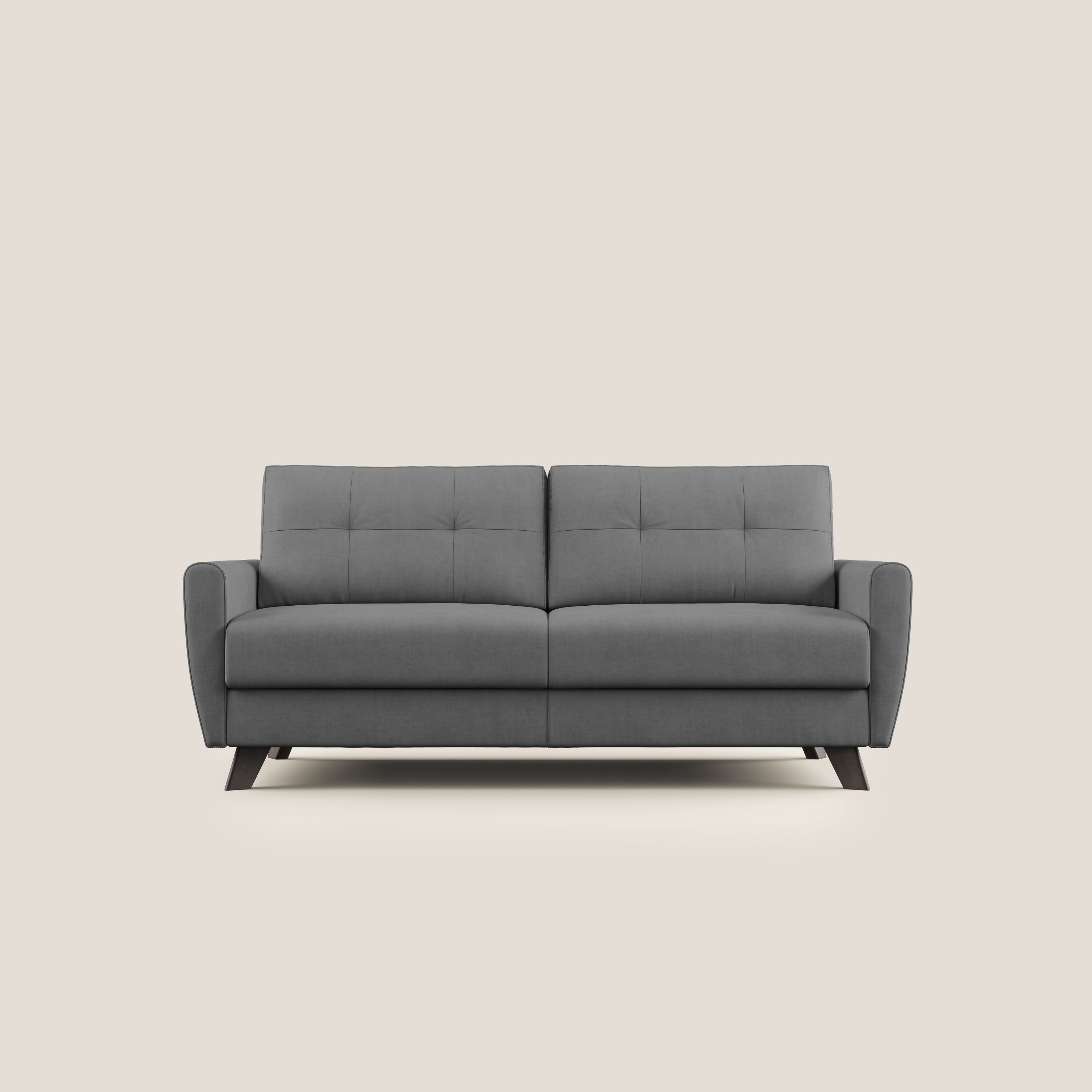 Callisto Divano letto matrimoniale in tessuto morbido impermeabile T02 grigio - divani.store