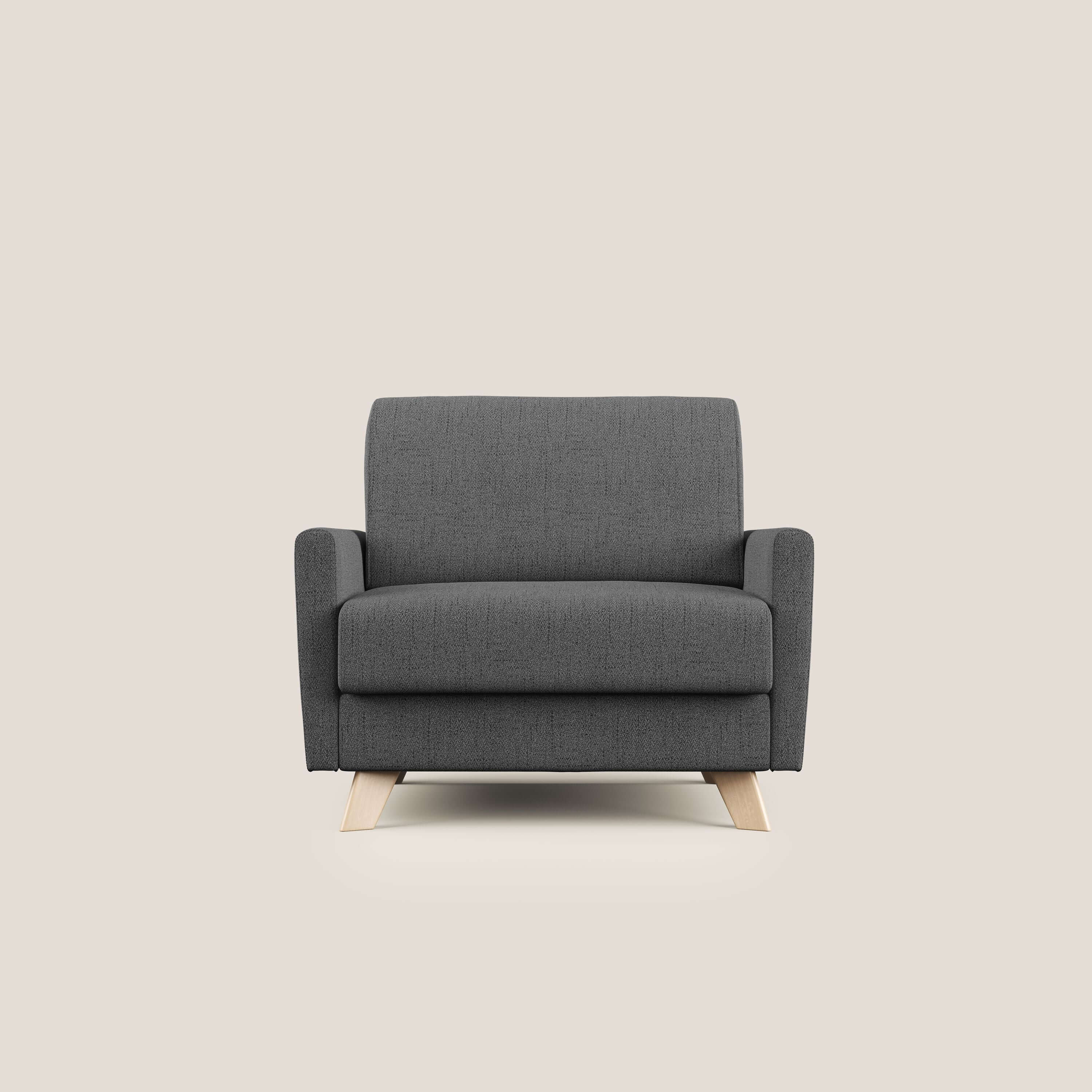 Edgar poltrona letto in tessuto felis impermeabile T03 grigio - divani.store