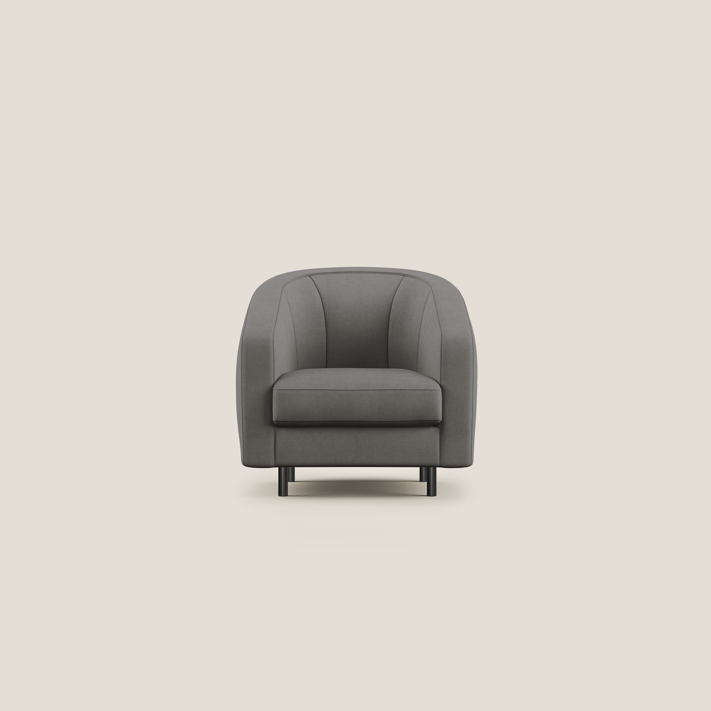 Pandora Poltroncina in tessuto morbido impermeabile T02 grigio - divani.store