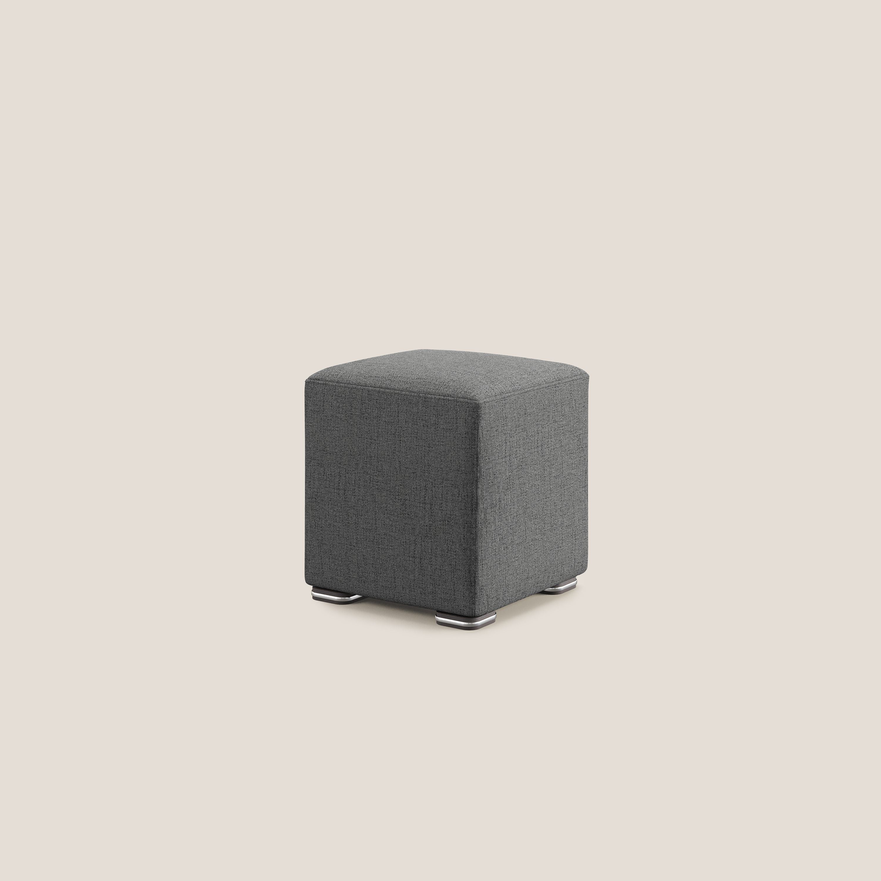 Cube pouf in tessuto morbido impermeabile T03 grigio - divani.store