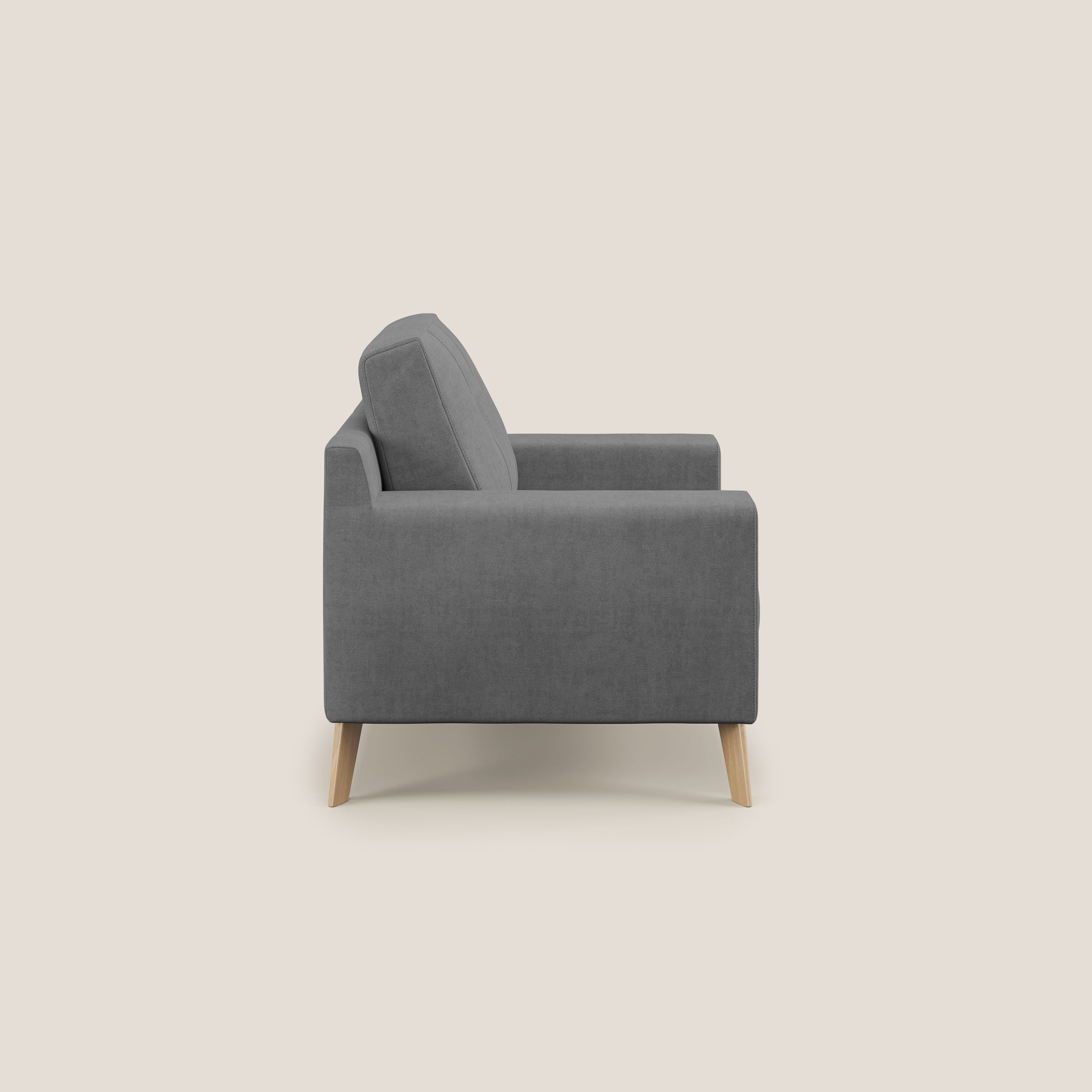 Danish poltroncina in tessuto morbido impermeabile T02 grigio - divani.store
