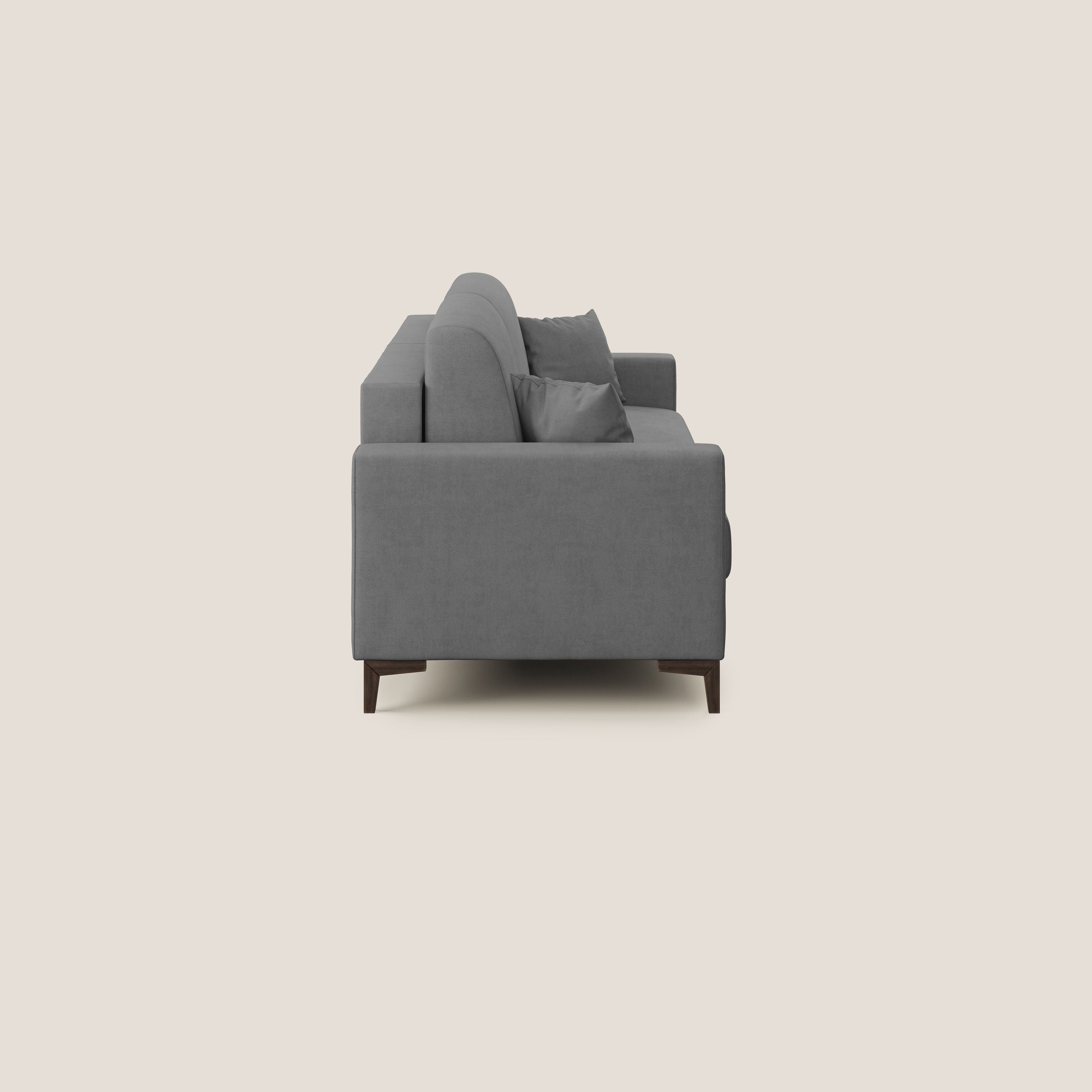 Kafka divano letto matrimoniale in morbido tessuto impermeabile T02 grigio - divani.store