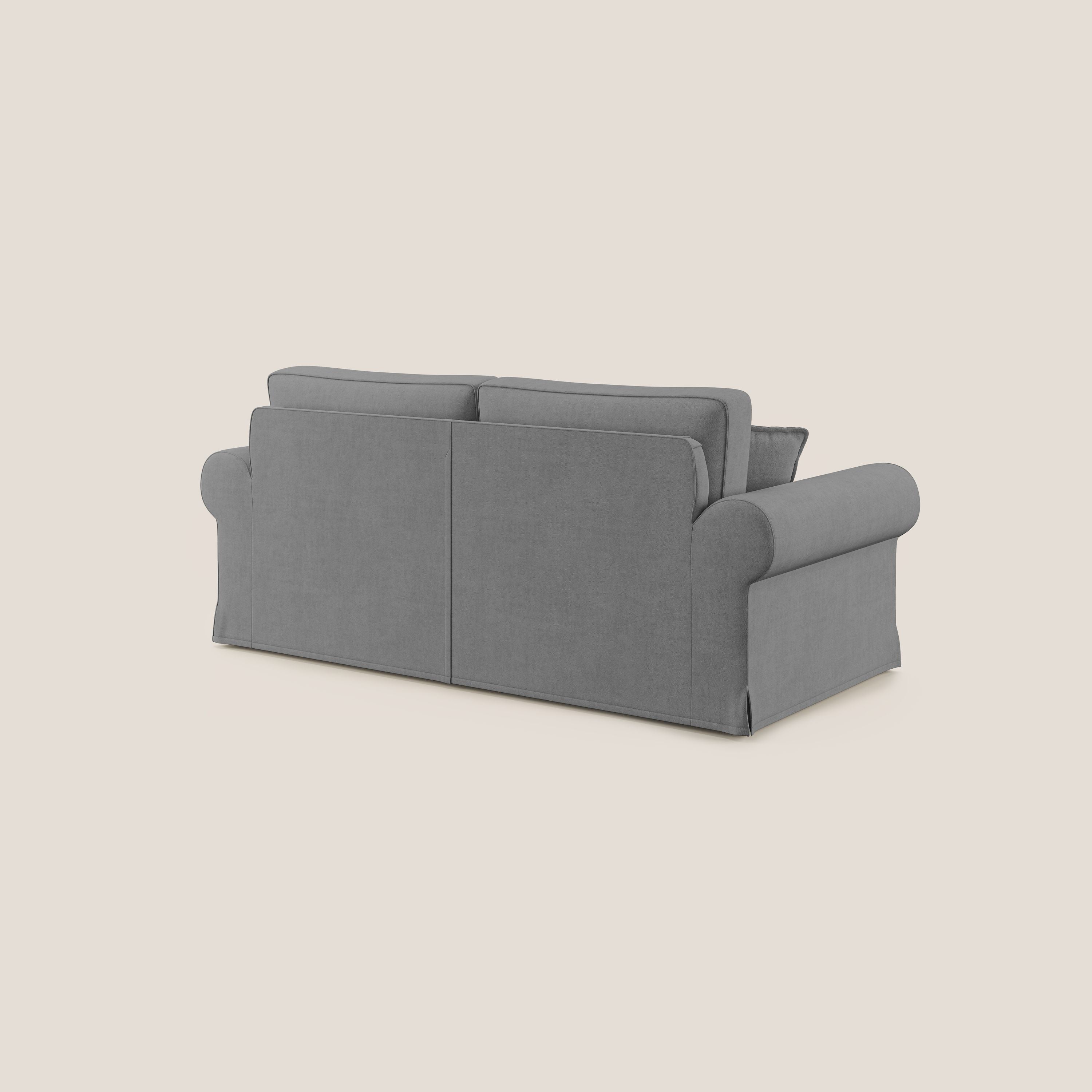 Lady divano classico in piuma d'oca realizzato con tessuto impermeabile T02 grigio - divani.store