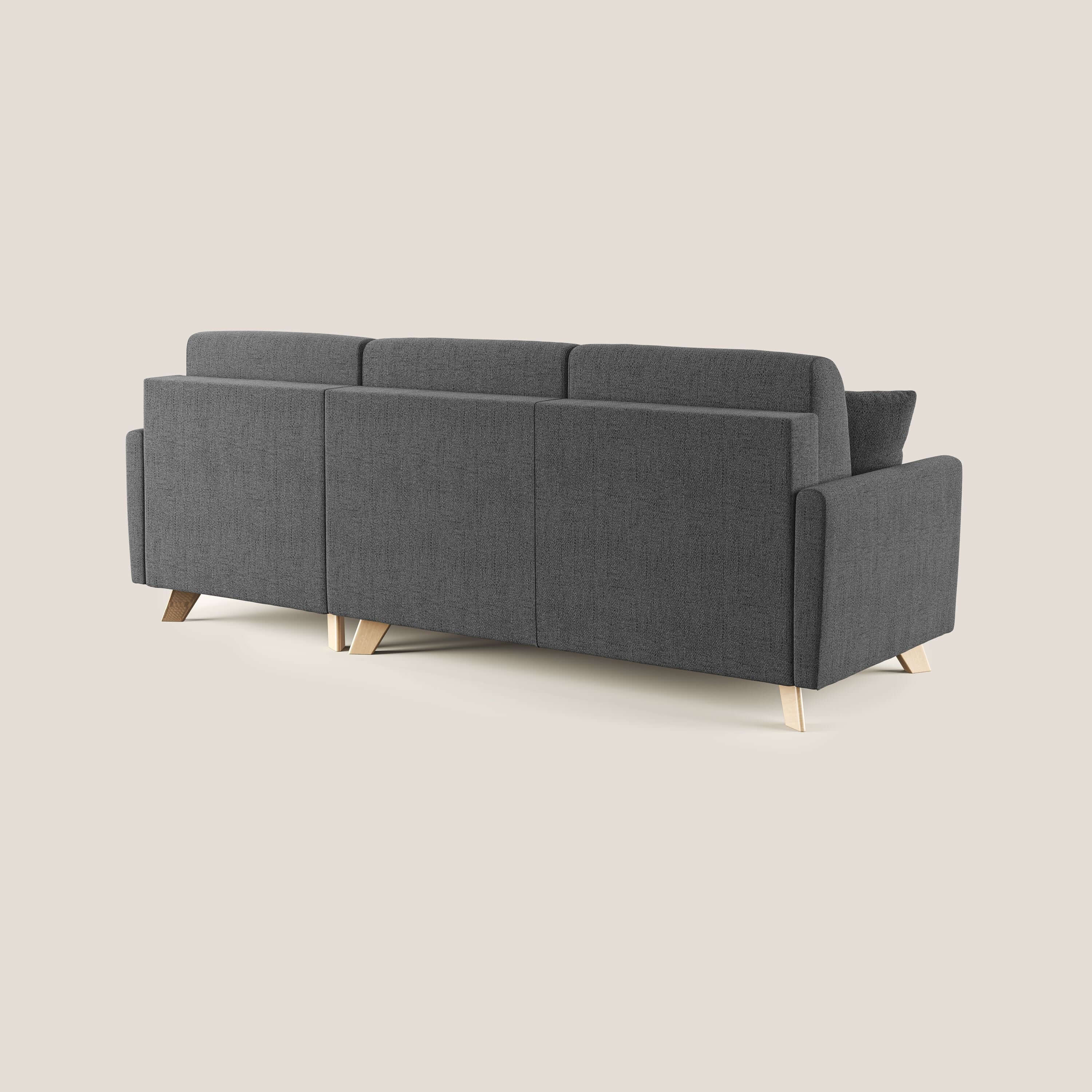 Edgar divano letto angolare in tessuto felis impermeabile T03 grigio - divani.store