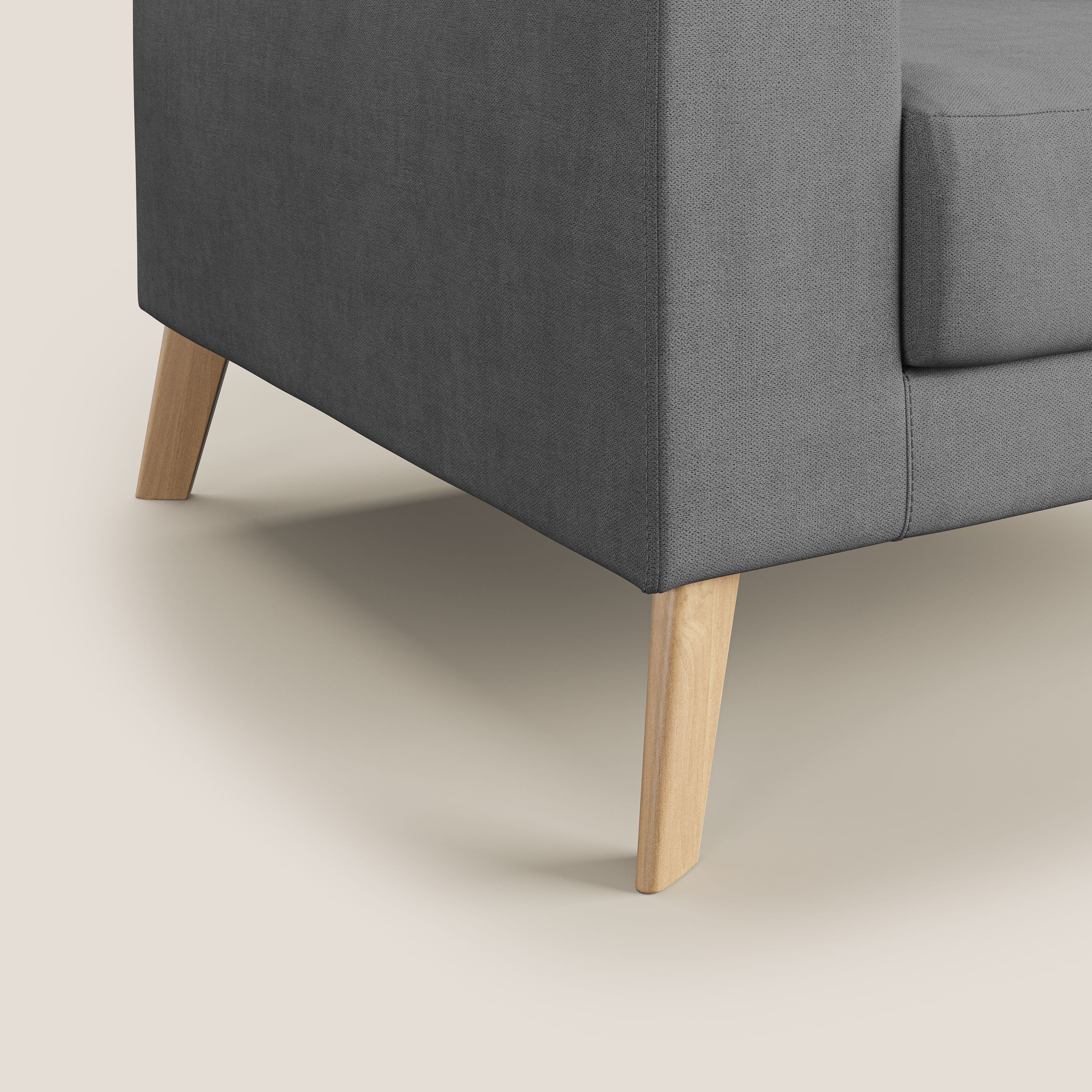 Danish poltroncina in tessuto morbido impermeabile T02 grigio - divani.store