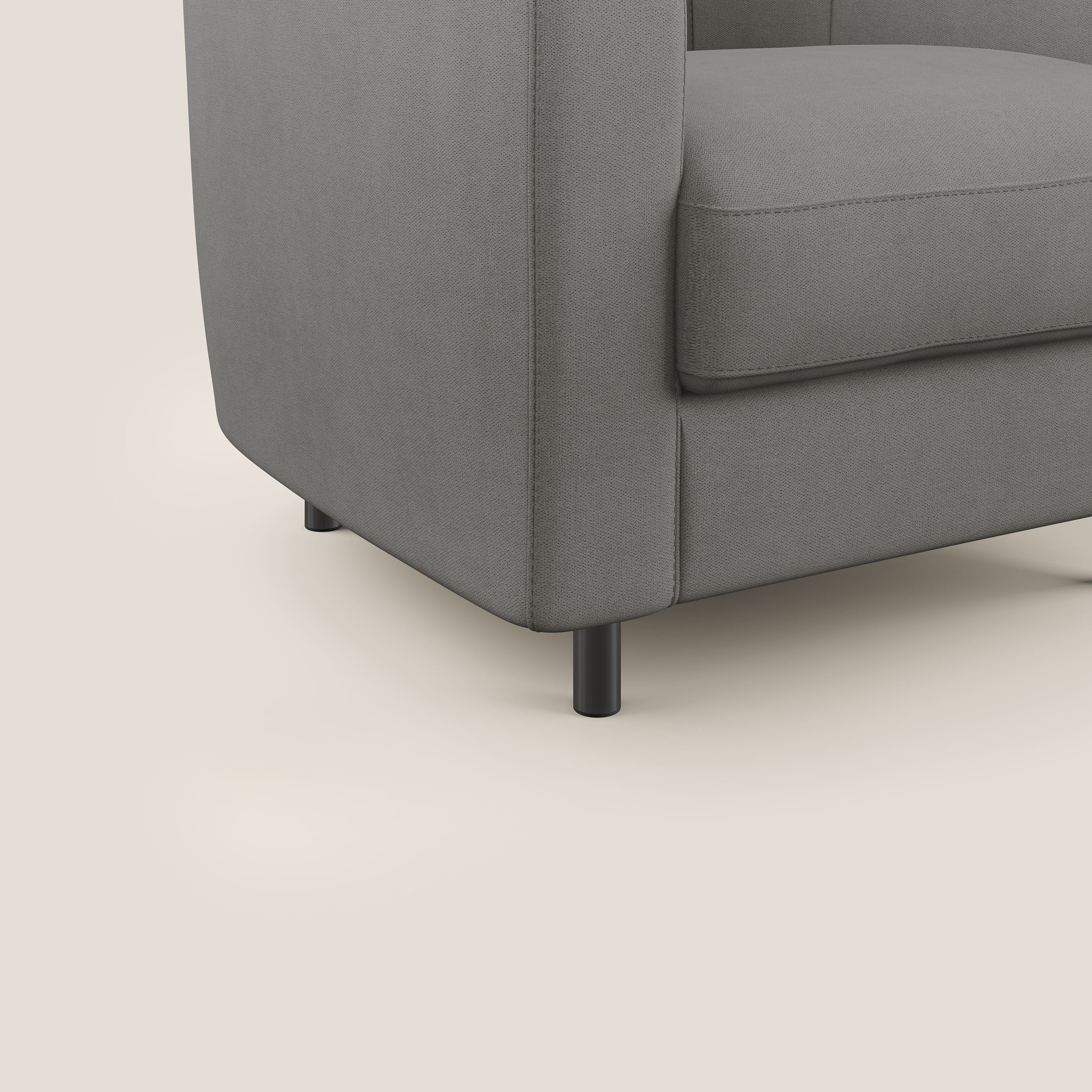 Pandora Poltroncina in tessuto morbido impermeabile T02 grigio - divani.store