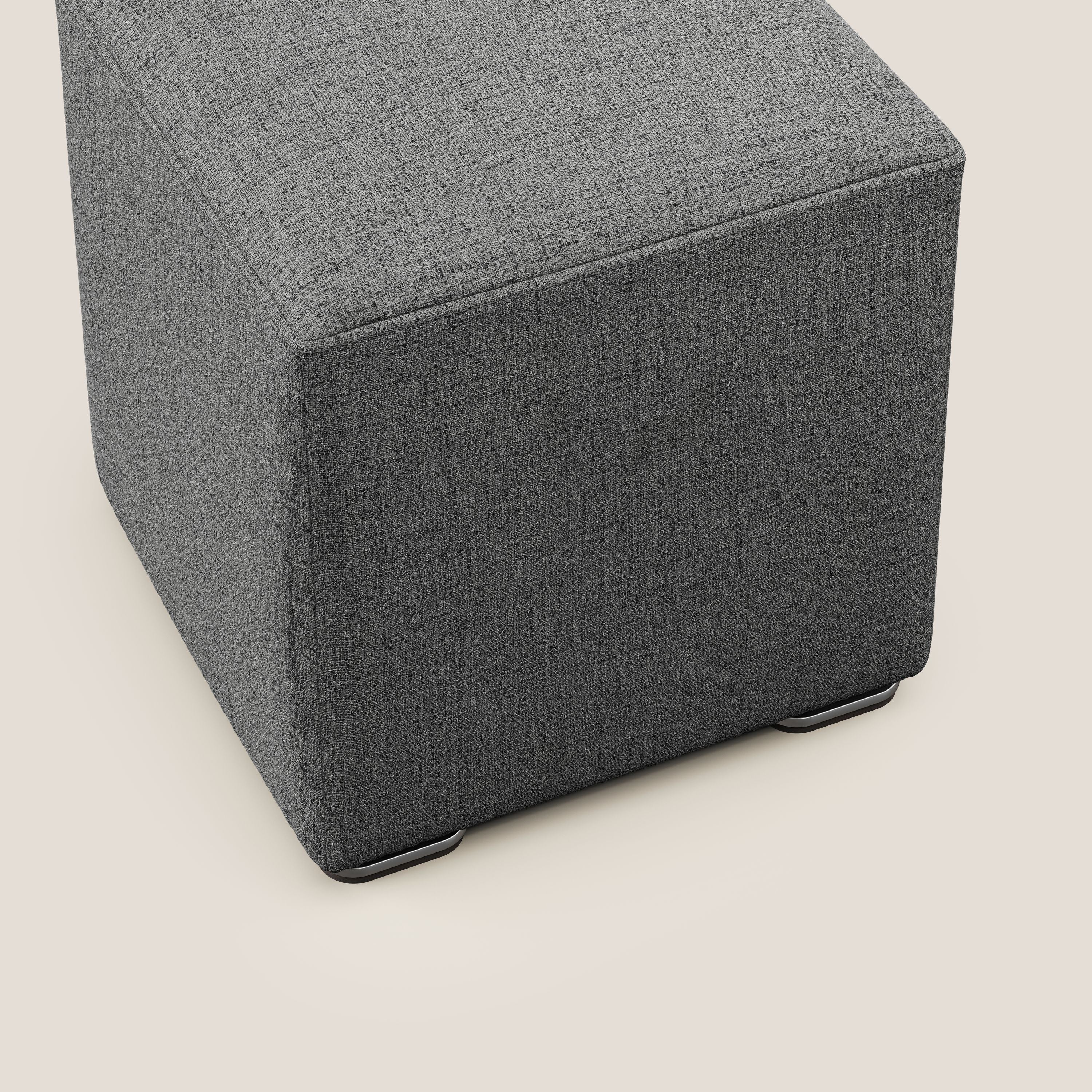 Cube pouf in tessuto morbido impermeabile T03 grigio - divani.store
