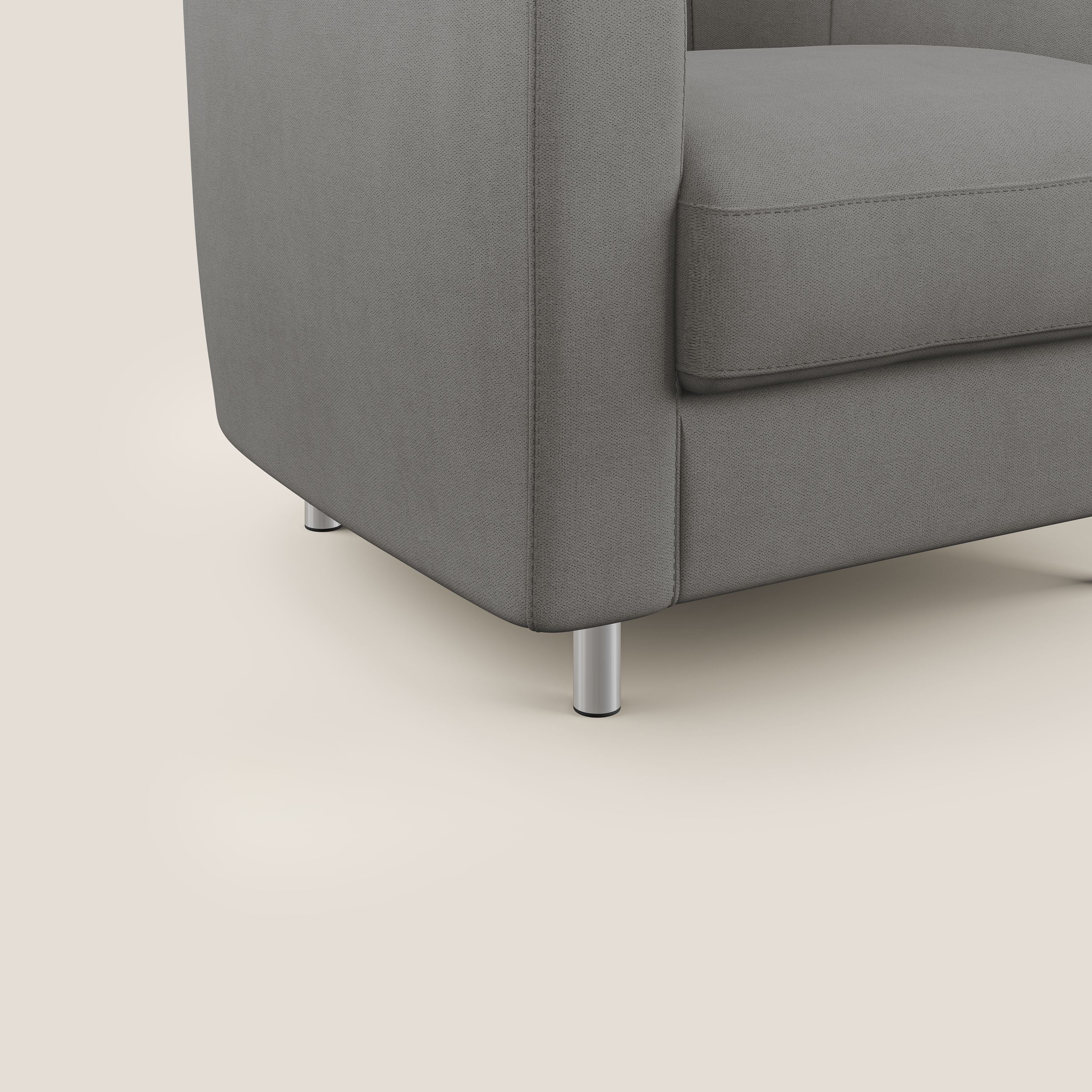 Sally Poltroncina in tessuto morbido impermeabile T02 grigio - divani.store