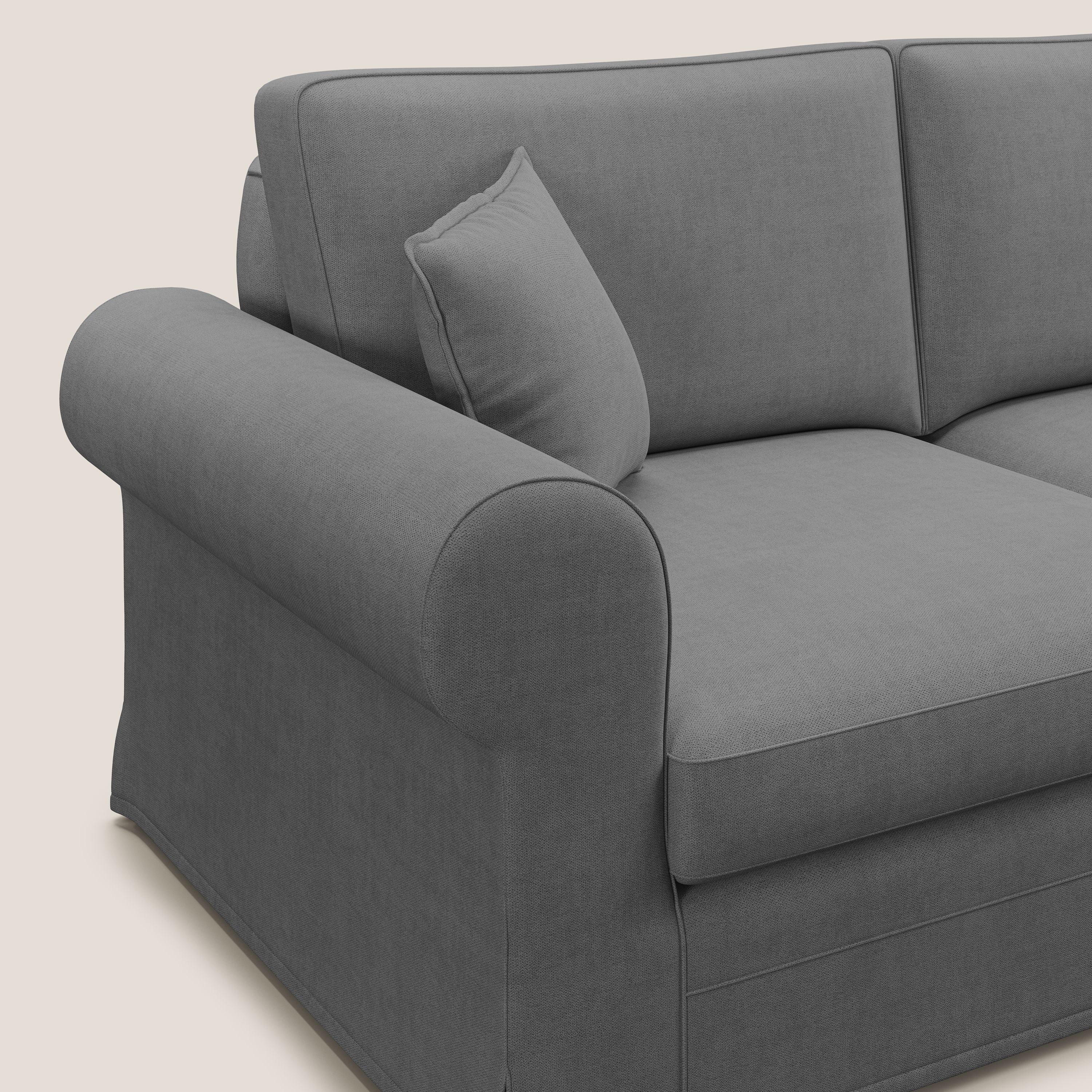 Lady divano classico in piuma d'oca realizzato con tessuto impermeabile T02 grigio - divani.store