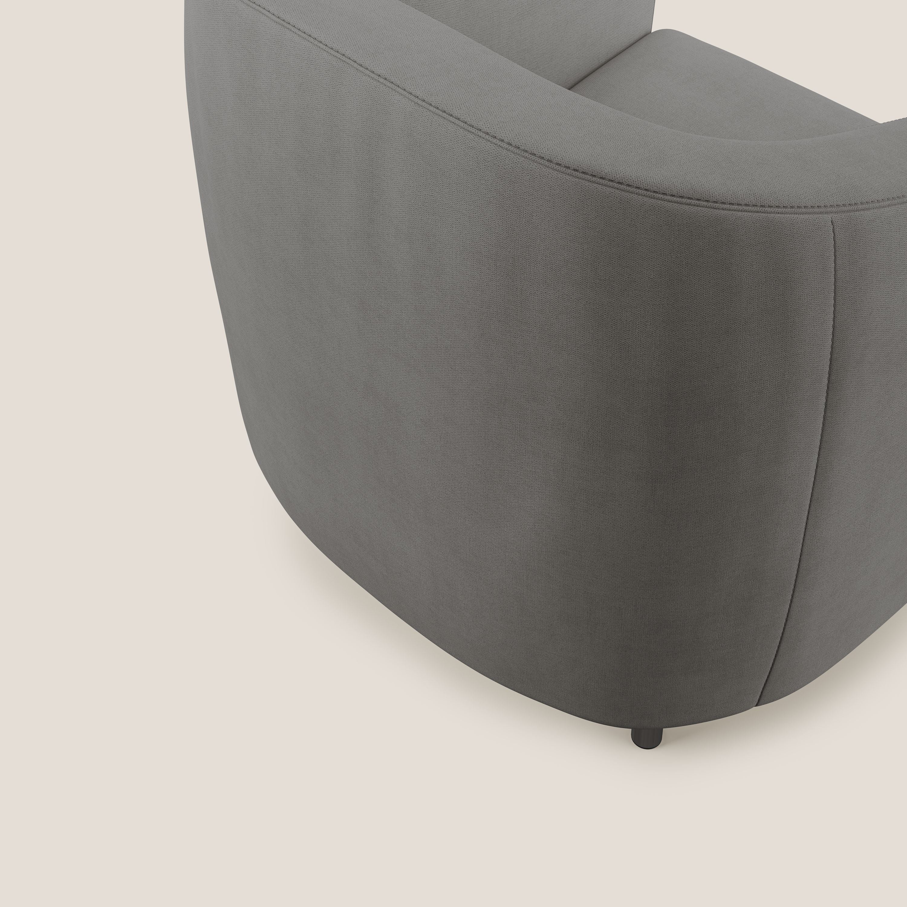 Pandora Poltroncina in tessuto morbido impermeabile T02 grigio - divani.store