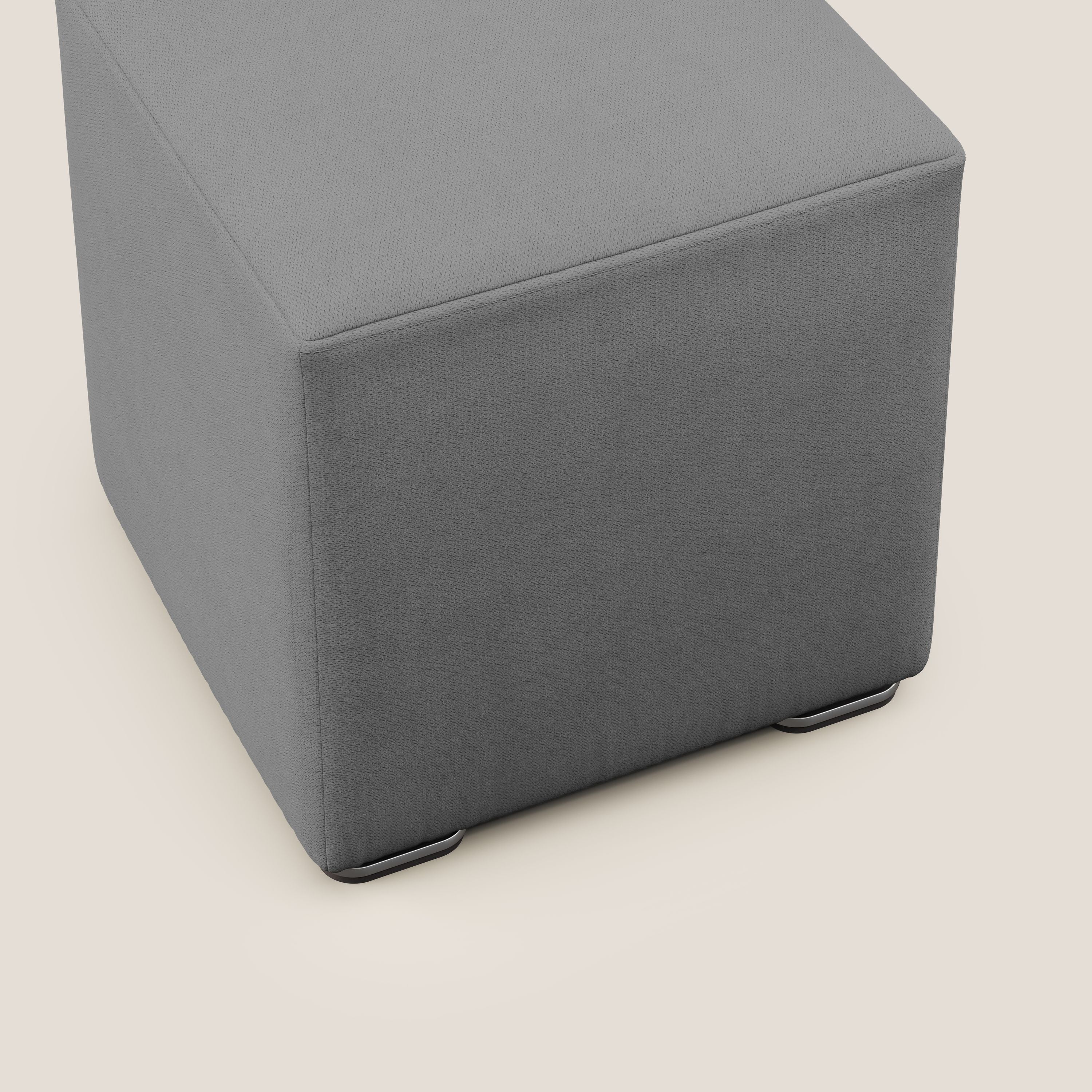 Cube pouf in tessuto morbido impermeabile T02 grigio - divani.store