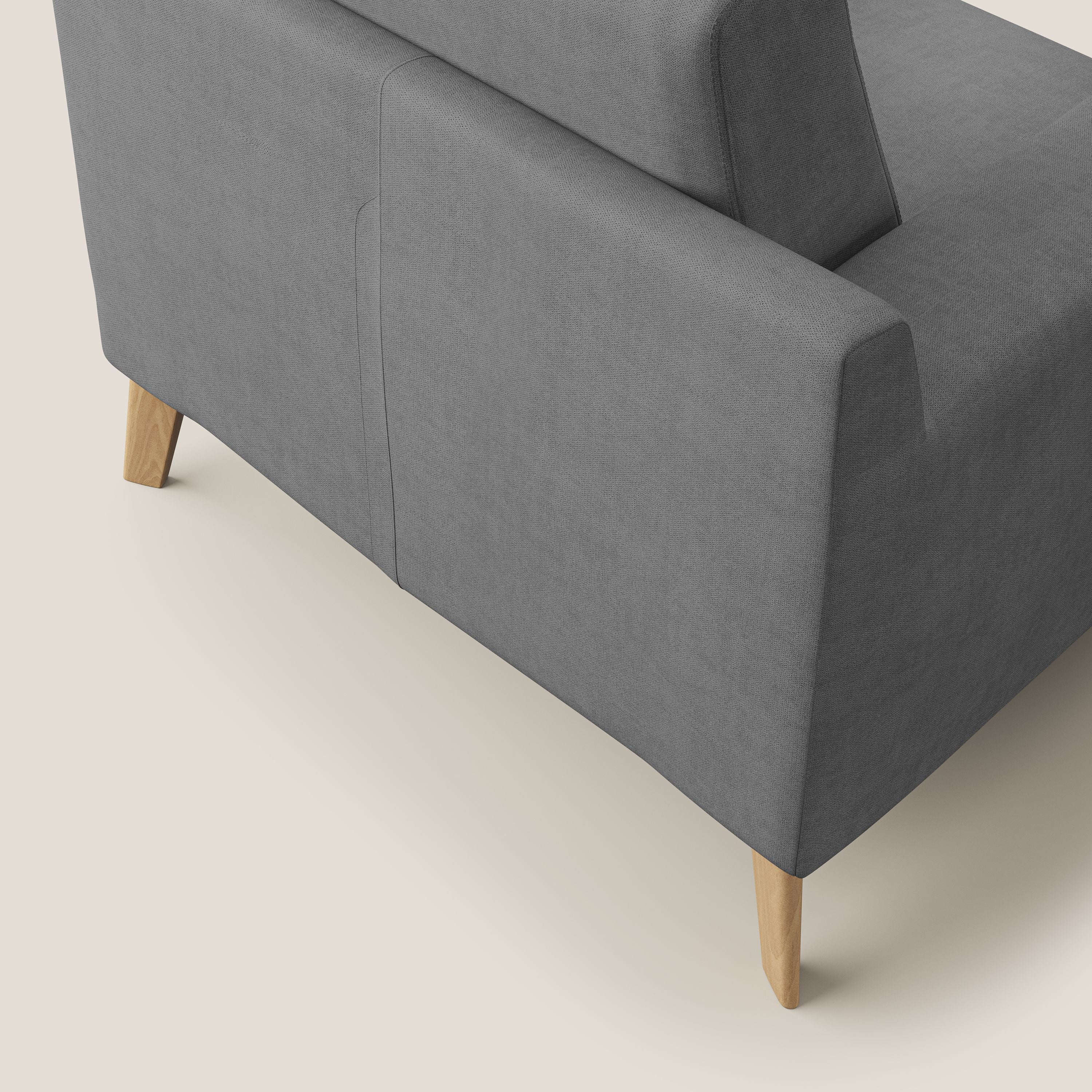 Danish poltroncina in tessuto morbido impermeabile T02 grigio - divani.store