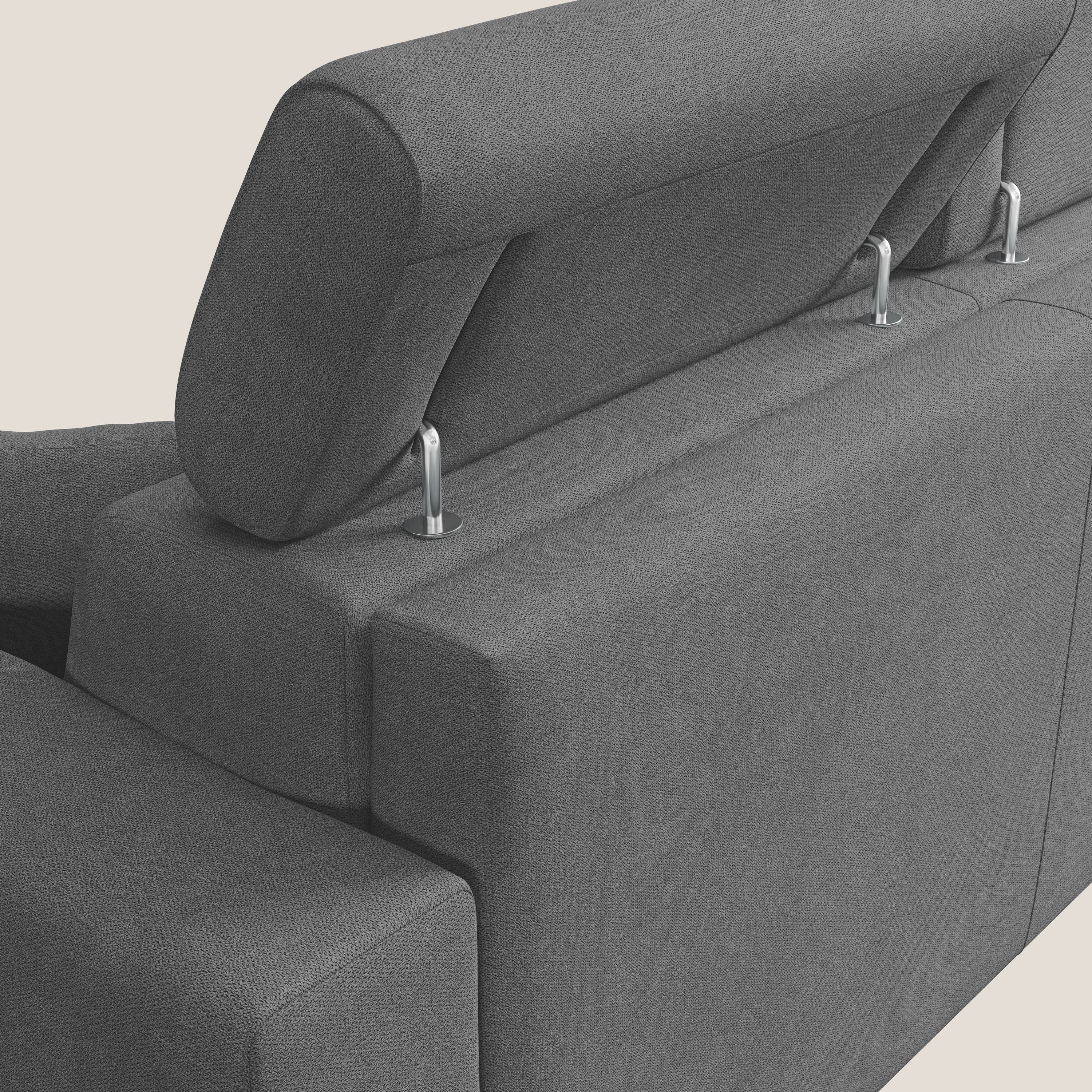 Pegaso divano letto con poggiatesta reclinabili e rivestimento T02 grigio - divani.store