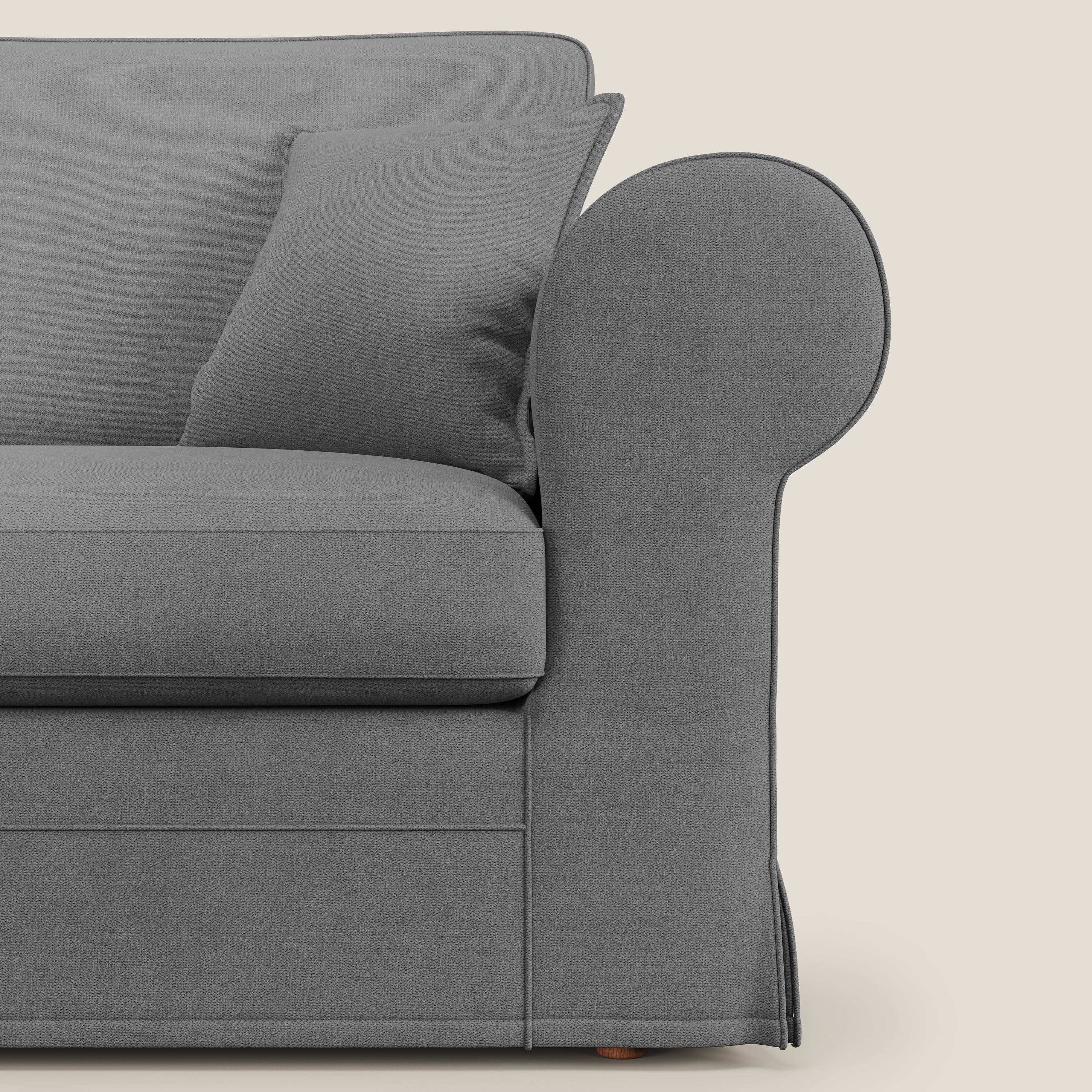 Lady divano classico in piuma d'oca realizzato con tessuto impermeabile T02 grigio - divani.store