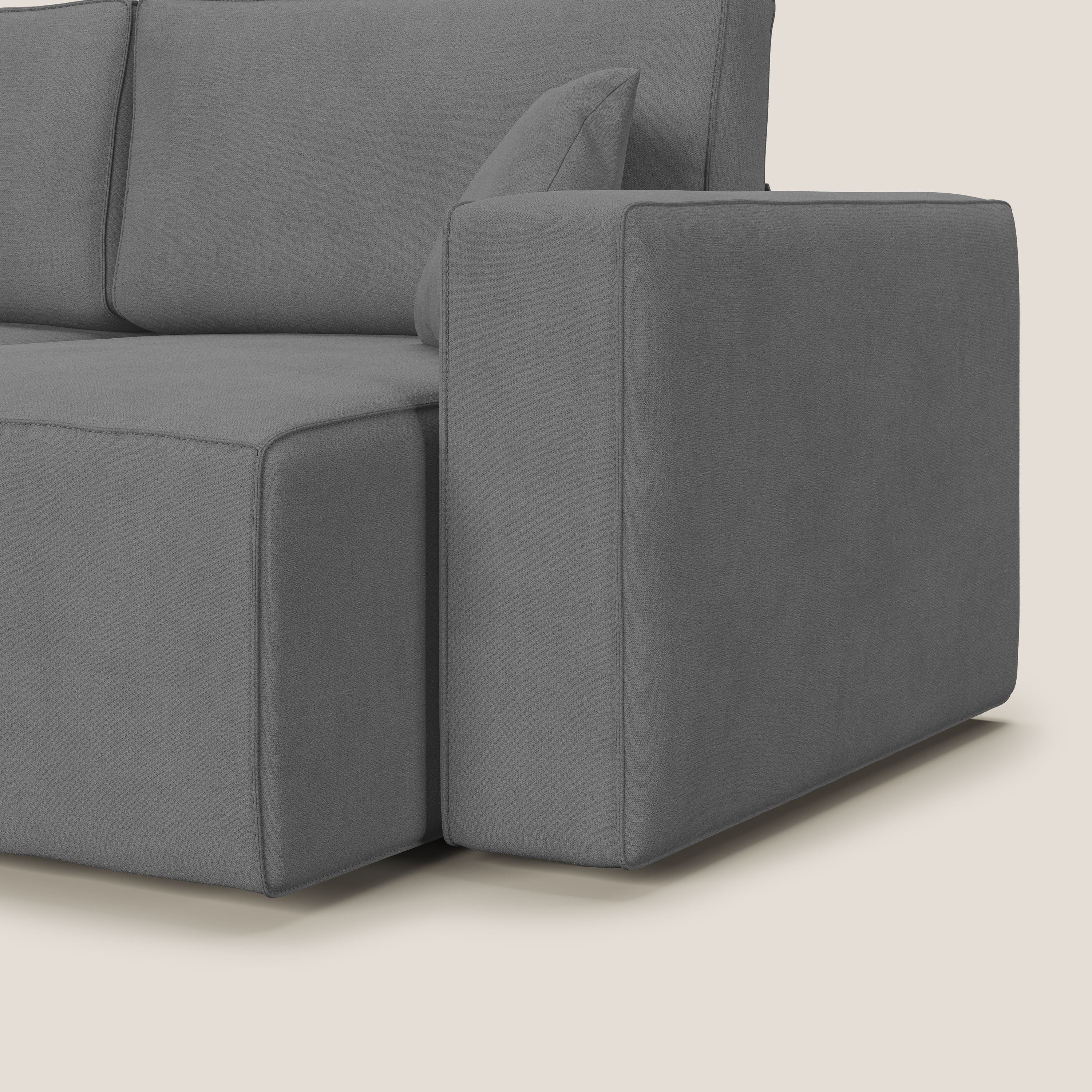 Morfeo divano con sedute estraibili in morbido tessuto impermeabile T02 grigio - divani.store