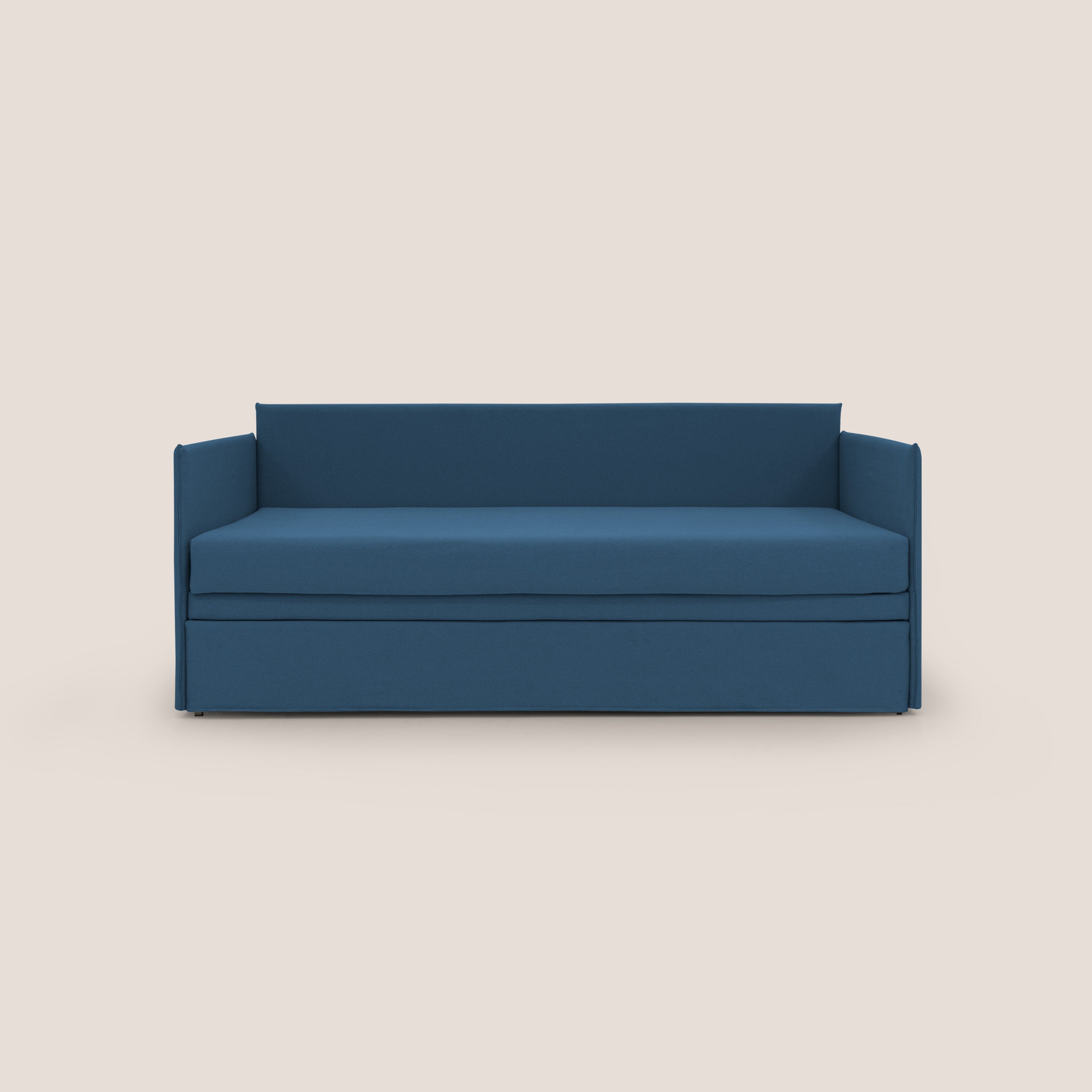 Brenta Divano duplex con doppio letto in tessuto simil cotone impermeabile T13 blu - divani.store
