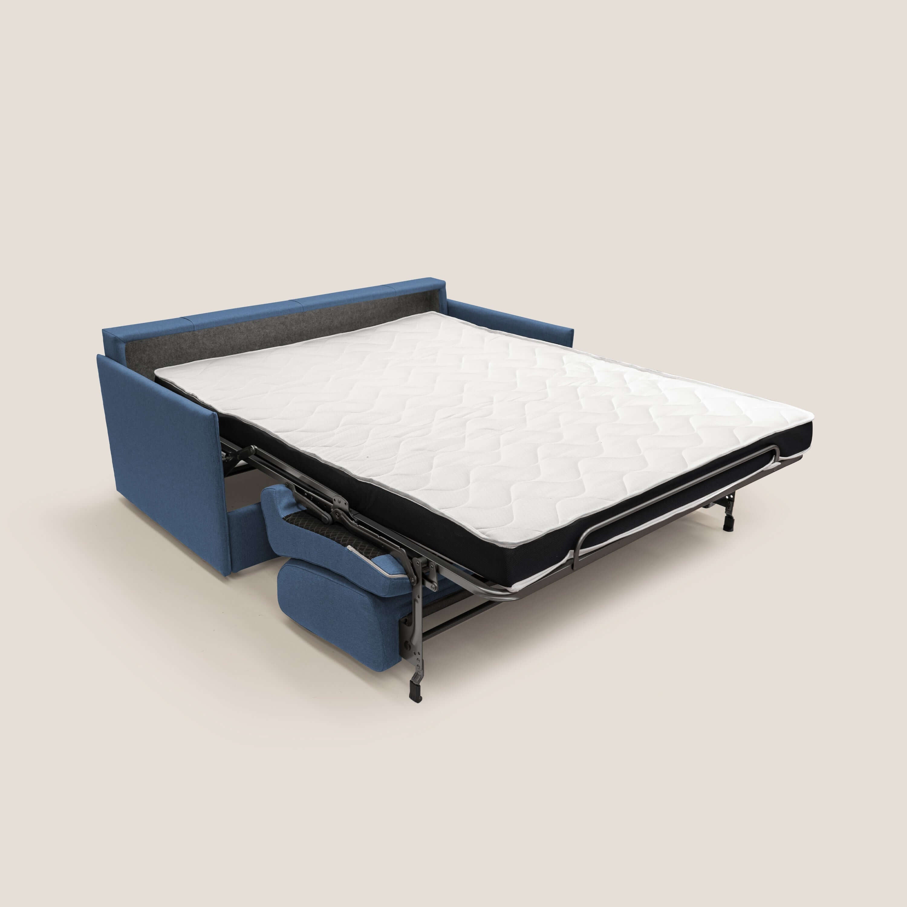 Evans Divano letto matrimoniale in tessuto impermeabile T13 blu - divani.store
