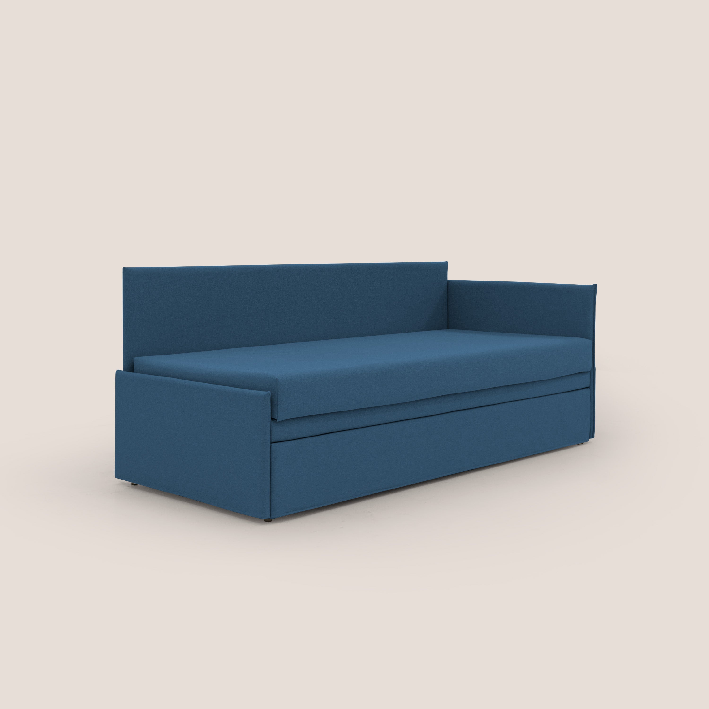 Durini Divano duplex con doppio letto in tessuto simil cotone impermeabile T13 blu - divani.store