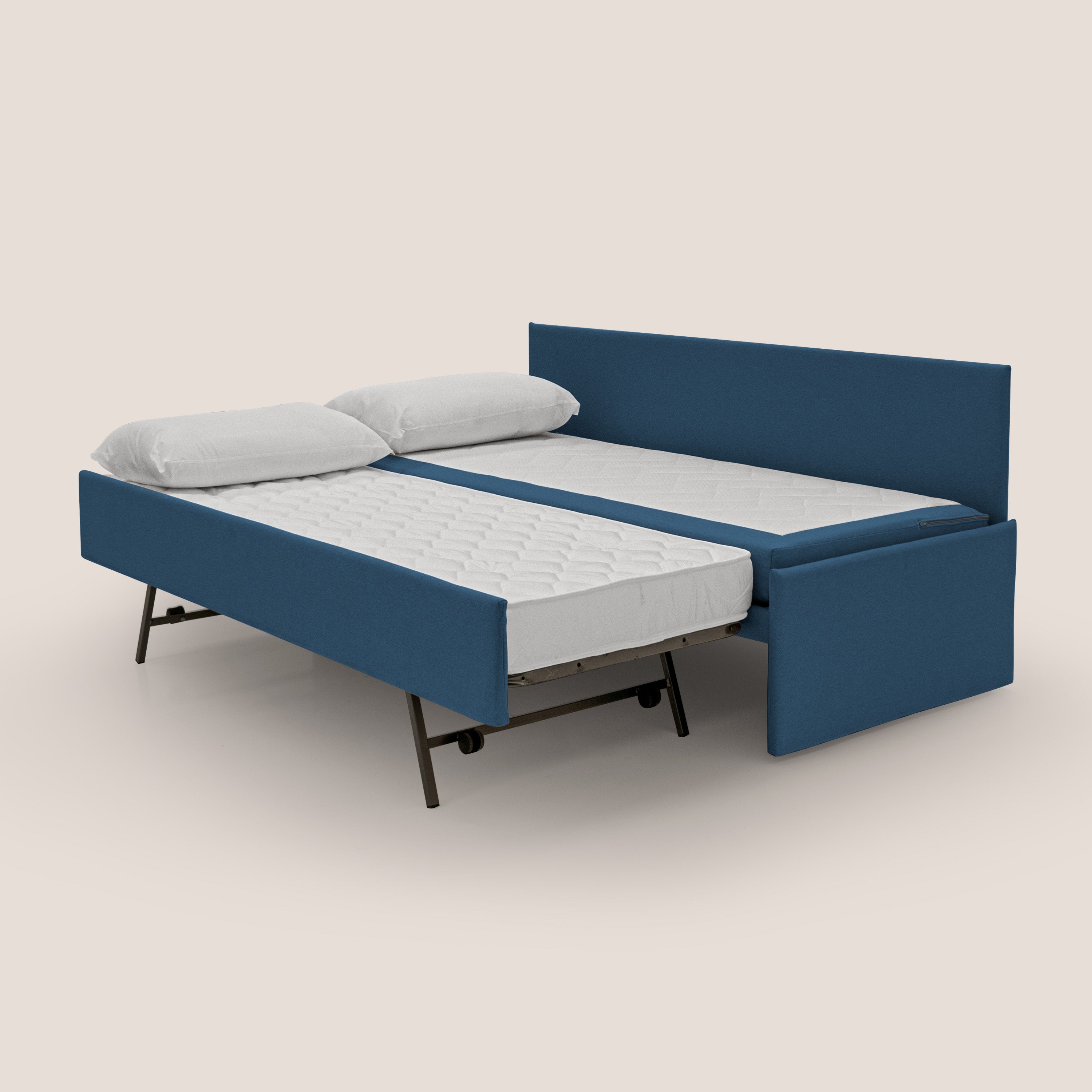 Naviglio Divano duplex con doppio letto in tessuto simil cotone impermeabile T13 blu - divani.store