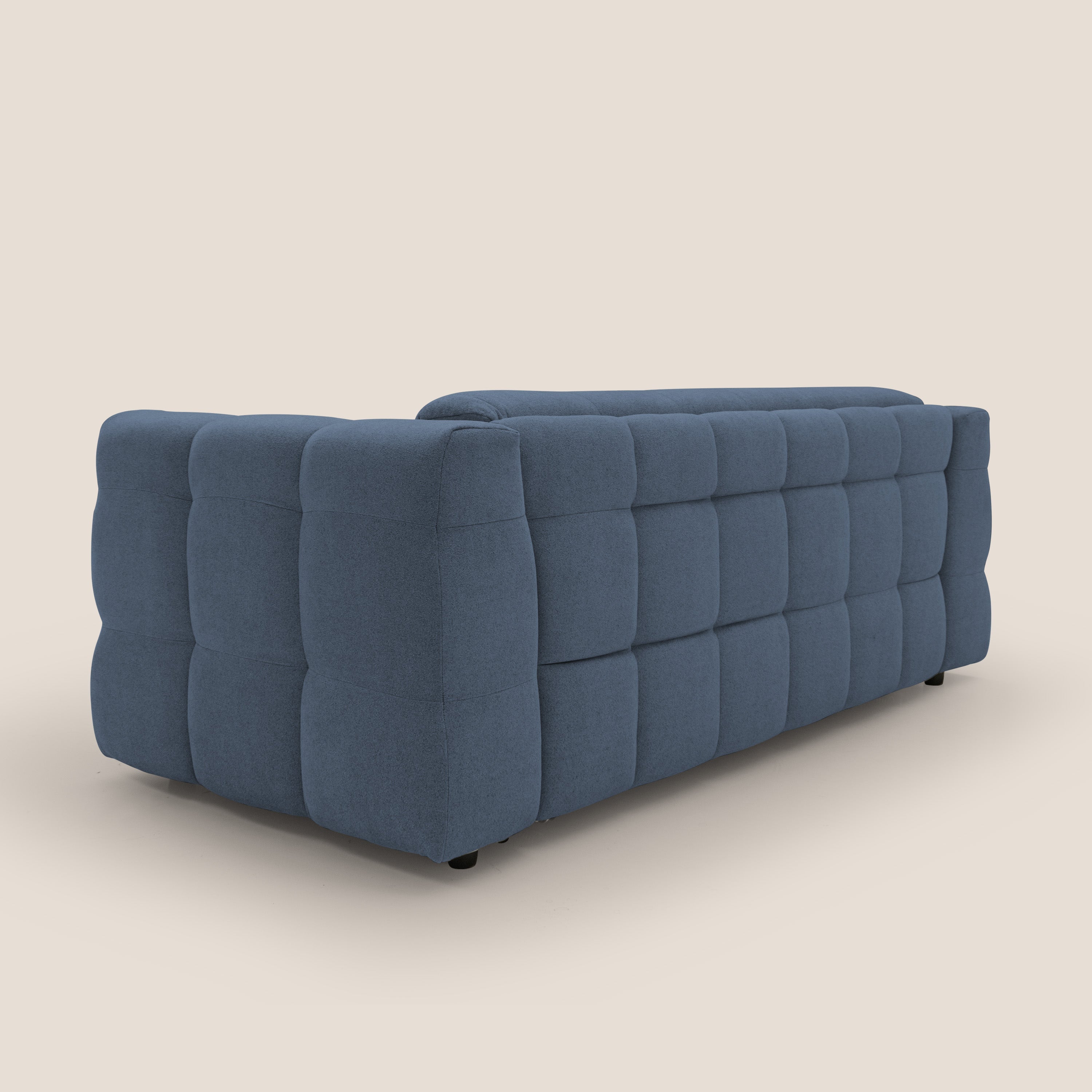 Tender Divano letto matrimoniale dal design innovativo in tessuto bouclet impermeabile T07 blu - divani.store
