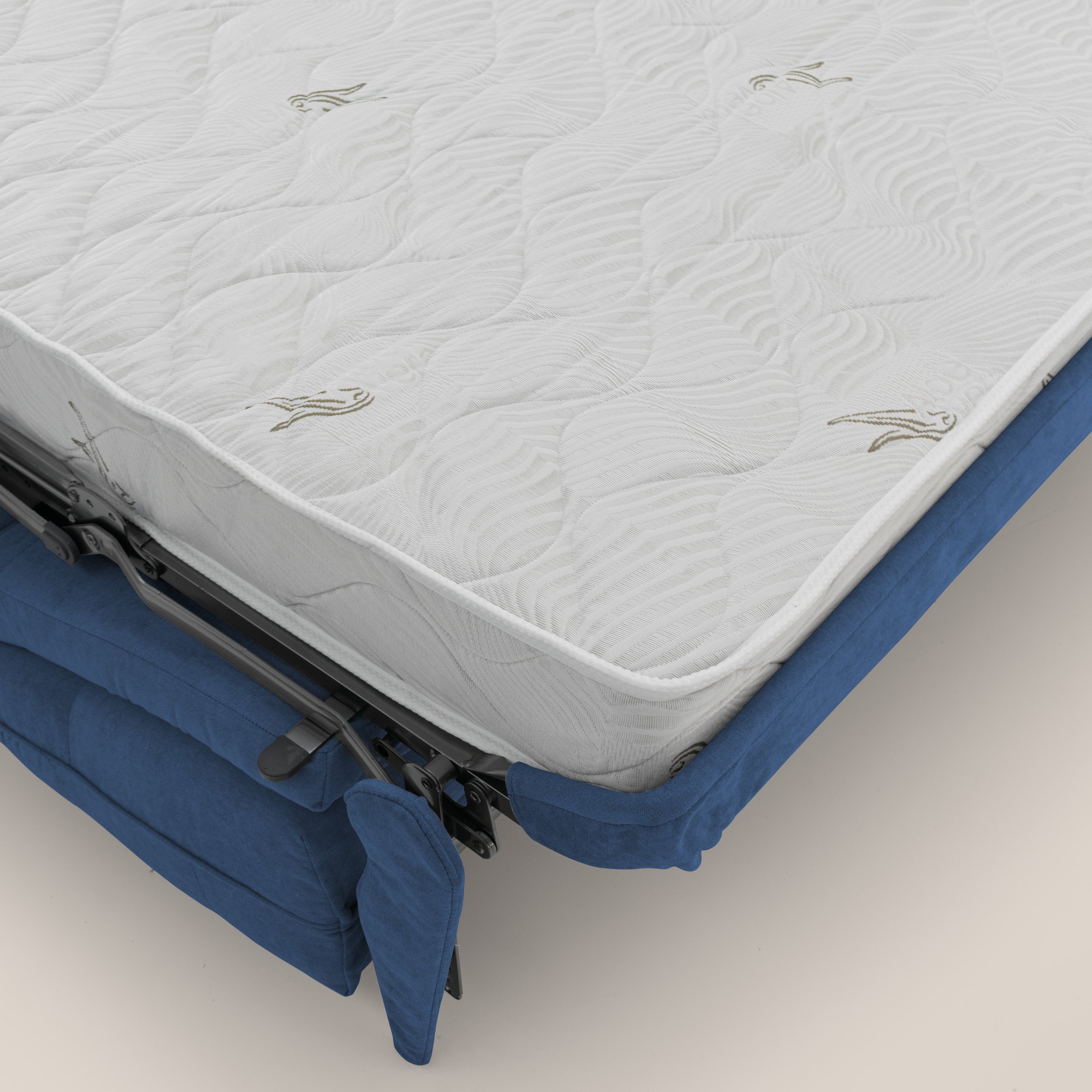 Zeus Divano letto scandinavo con schienale alto in tessuto impermeabile T02 blu - divani.store