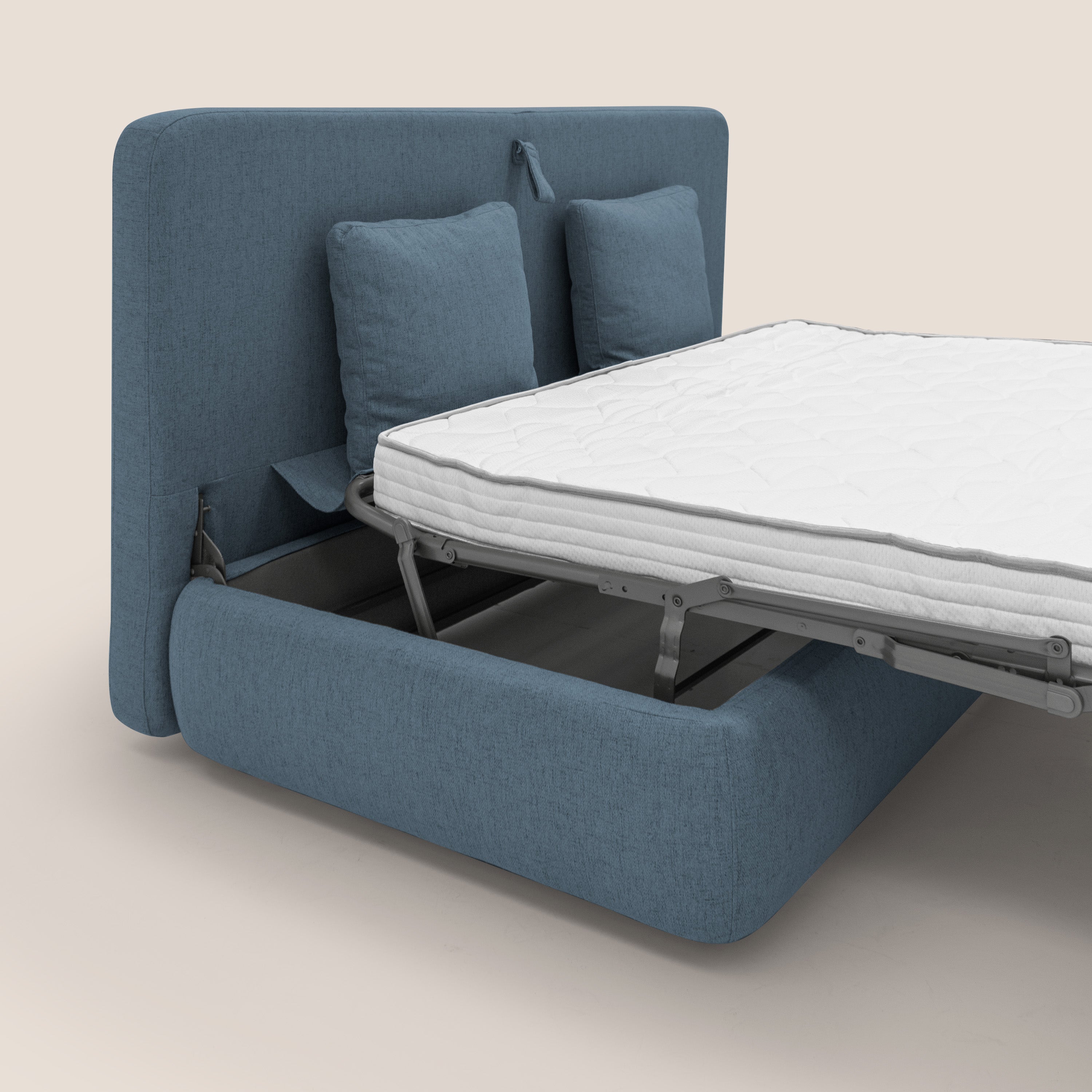 Gransasso Divano letto matrimoniale dal DESIGN innovativo in tessuto impermeabile T03 blu - divani.store