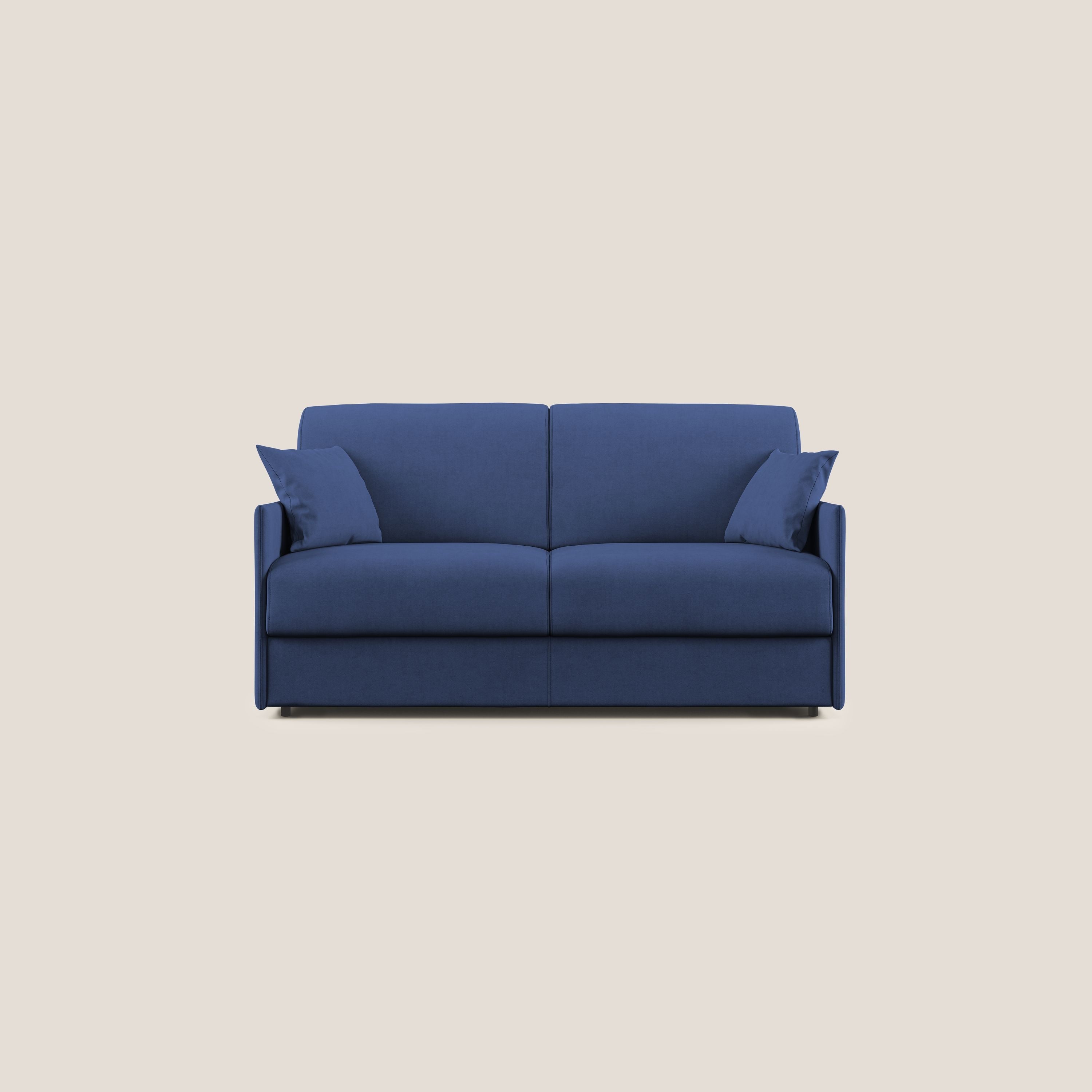 Evans Divano letto in morbido tessuto impermeabile T02 blu - divani.store