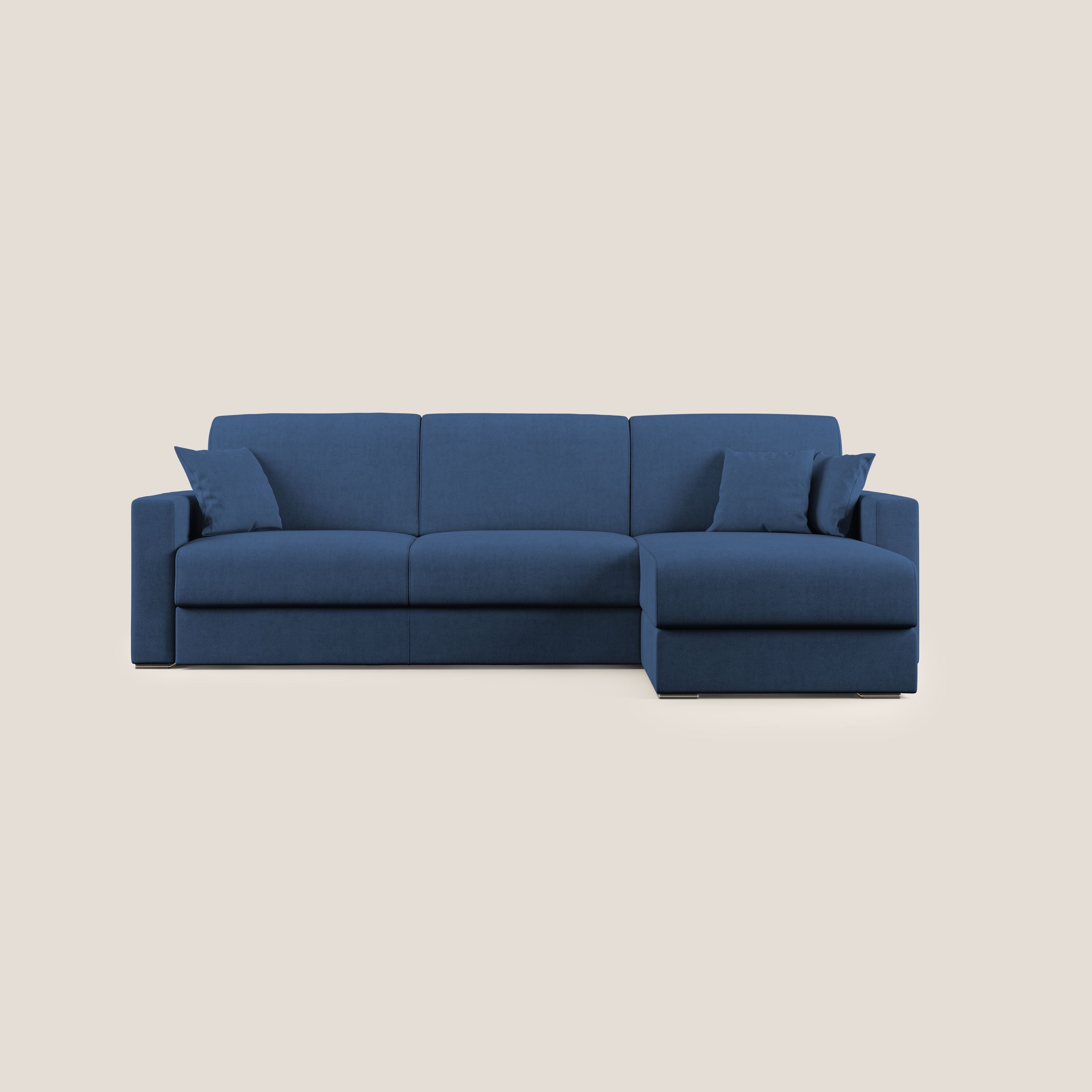 Best Divano letto angolare in tessuto impermeabile T02 blu - divani.store