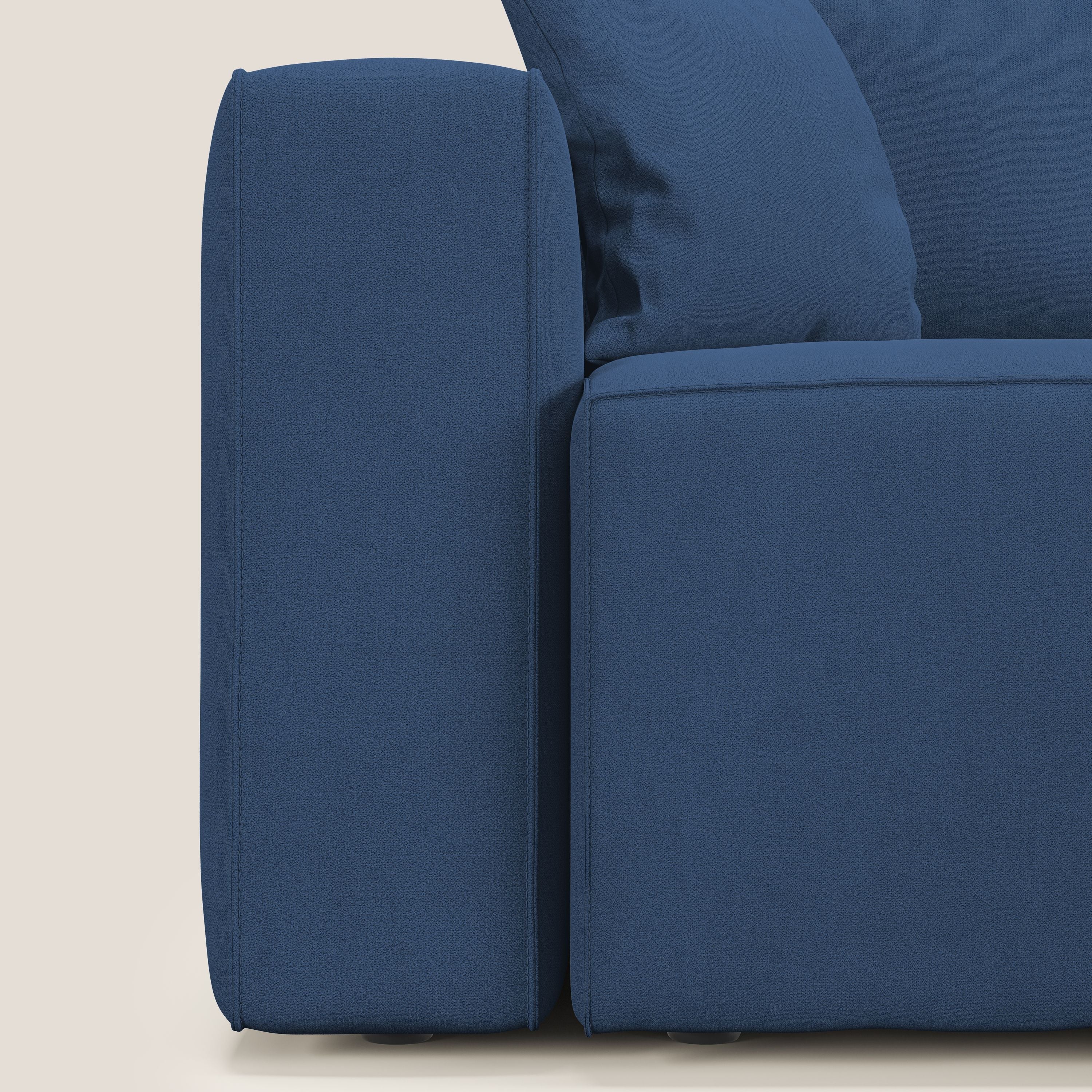Morfeo divano con 3 sedute estraibili in morbido tessuto impermeabile T02 blu - divani.store