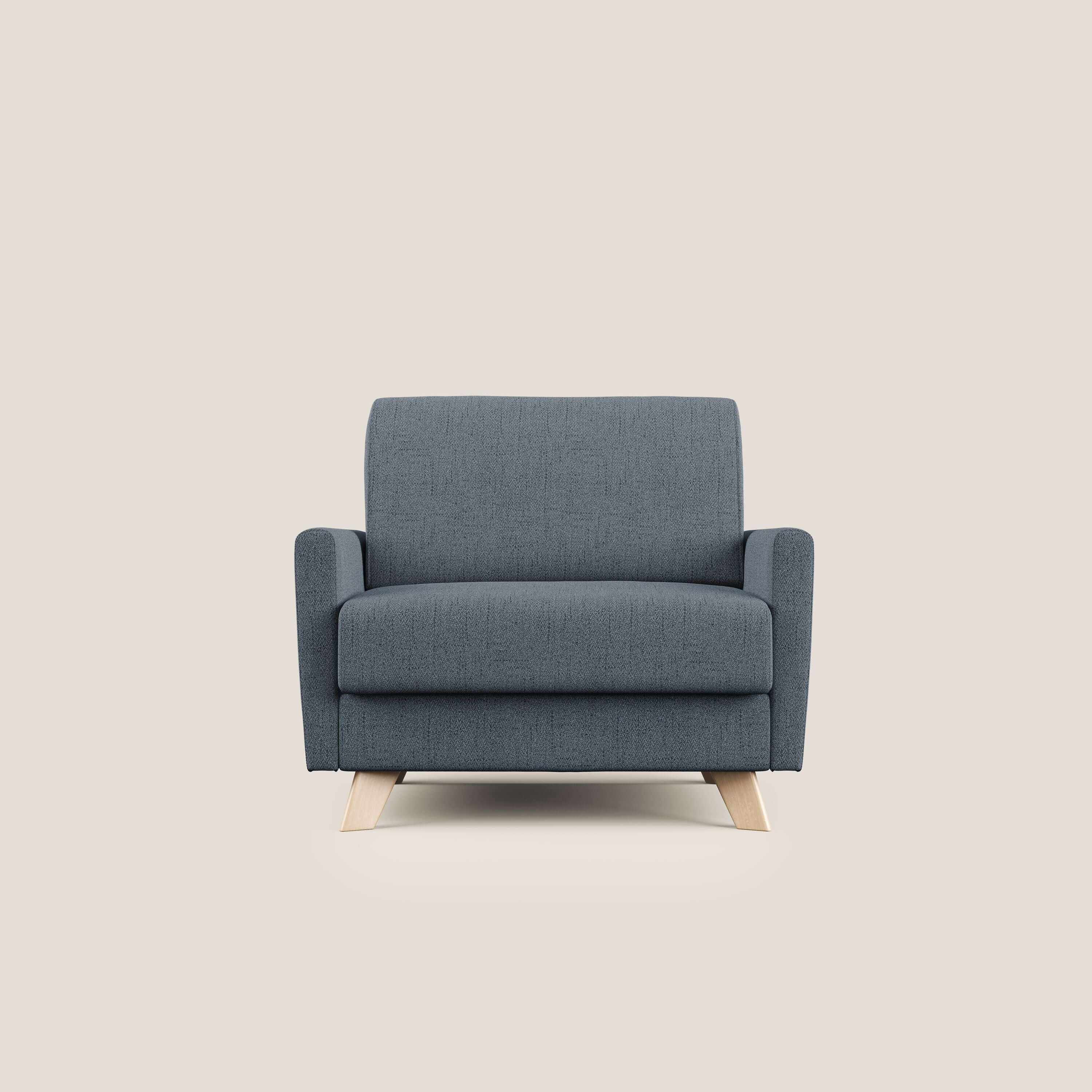 Edgar poltrona letto in tessuto felis impermeabile T03 blu - divani.store