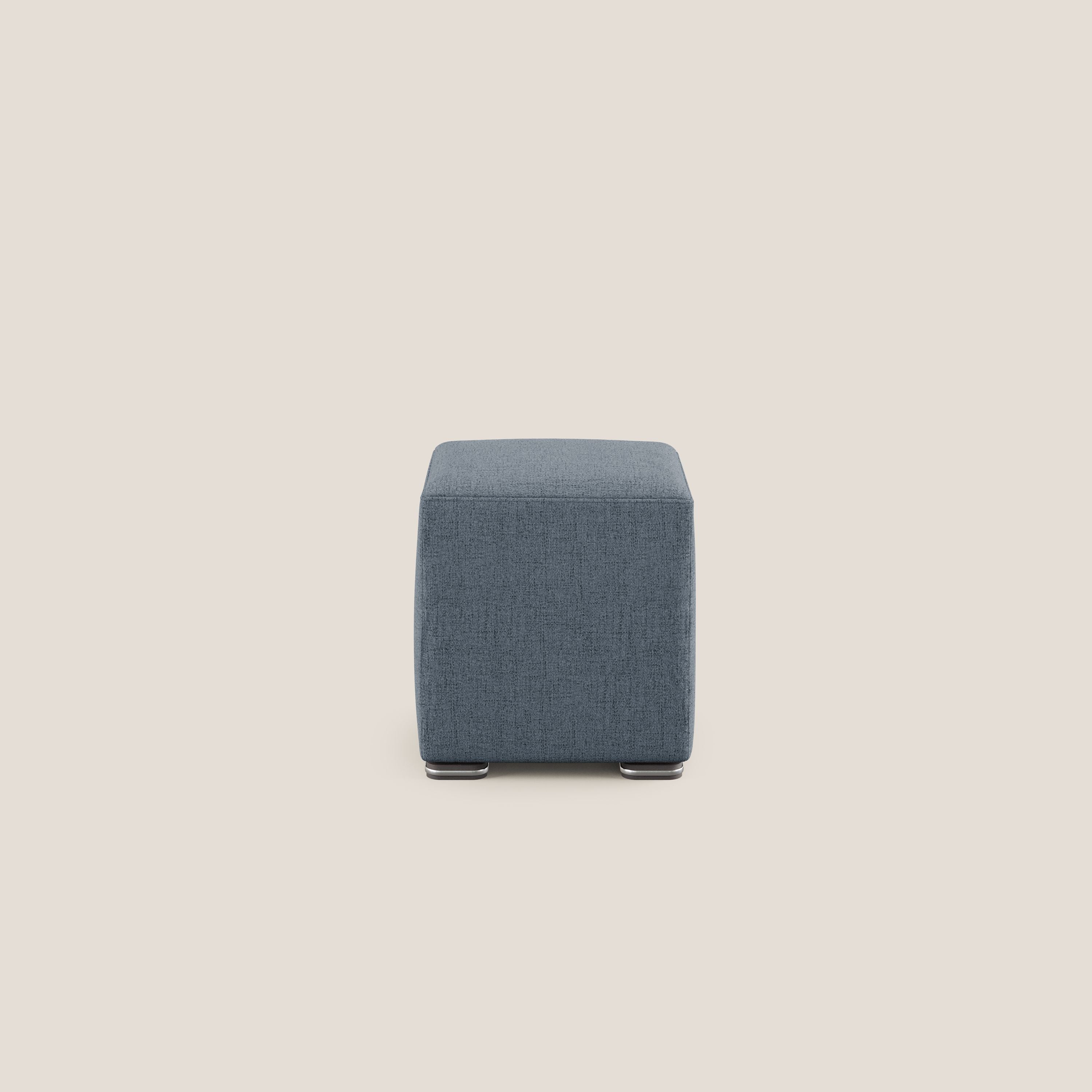 Cube pouf in tessuto morbido impermeabile T03 blu - divani.store