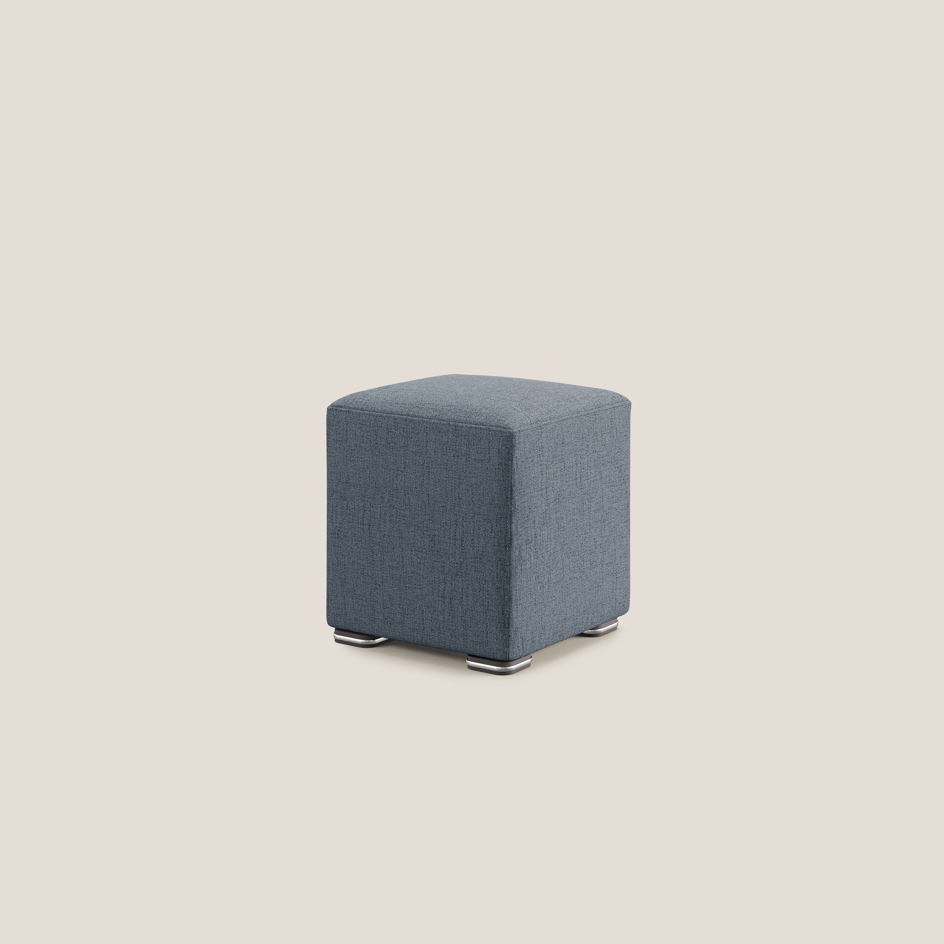 Cube pouf in tessuto morbido impermeabile T03 blu - divani.store