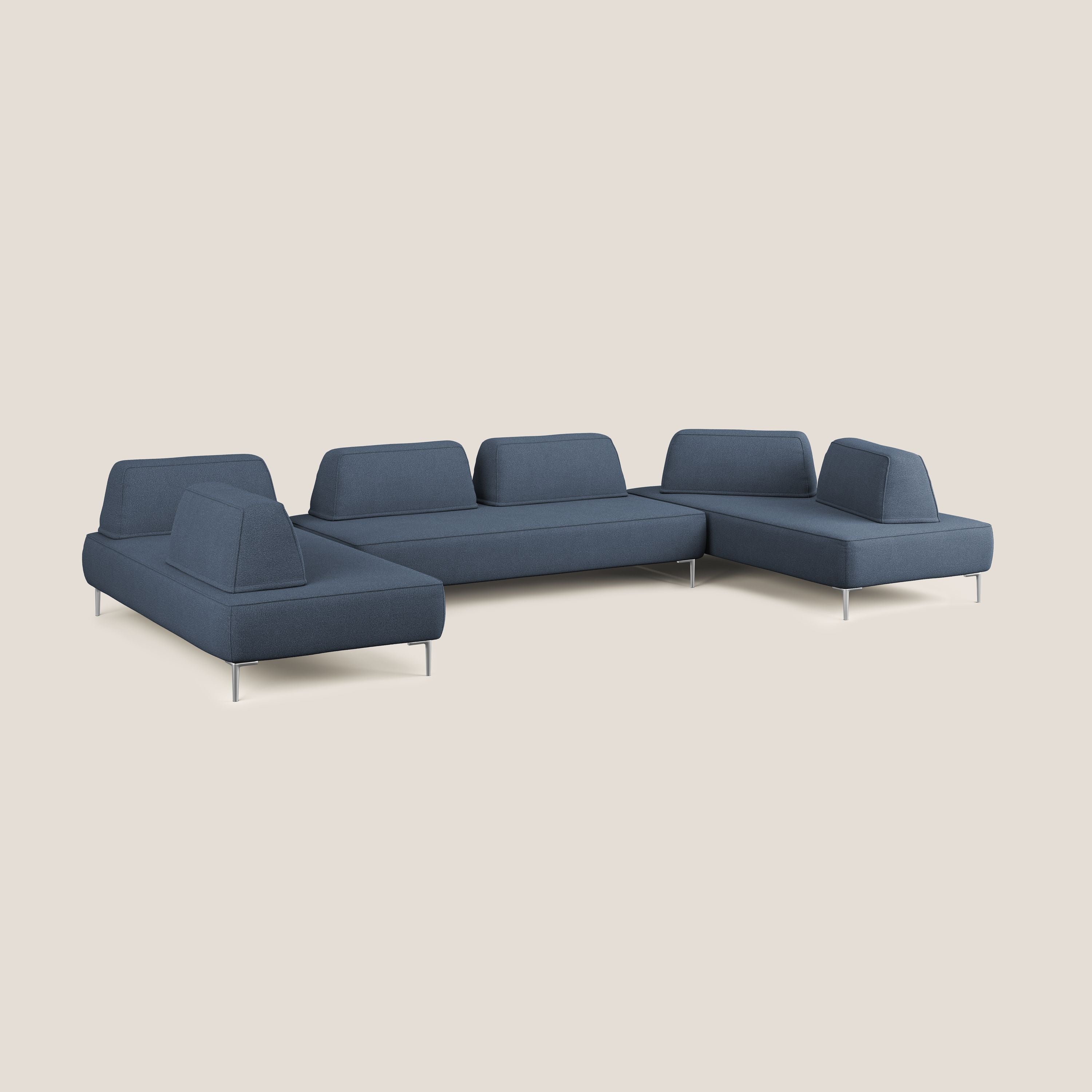 Newton divano panoramico modulare con schienali movibili T07 blu - divani.store