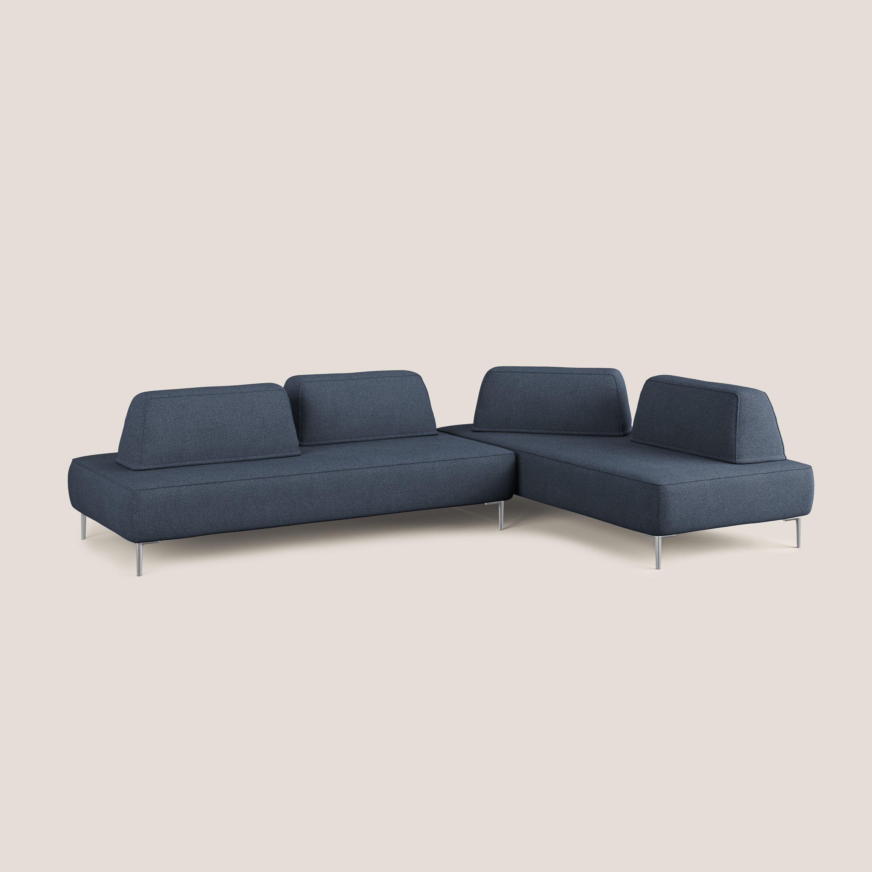 Newton divano angolare modulare con schienali movibili T07 blu - divani.store