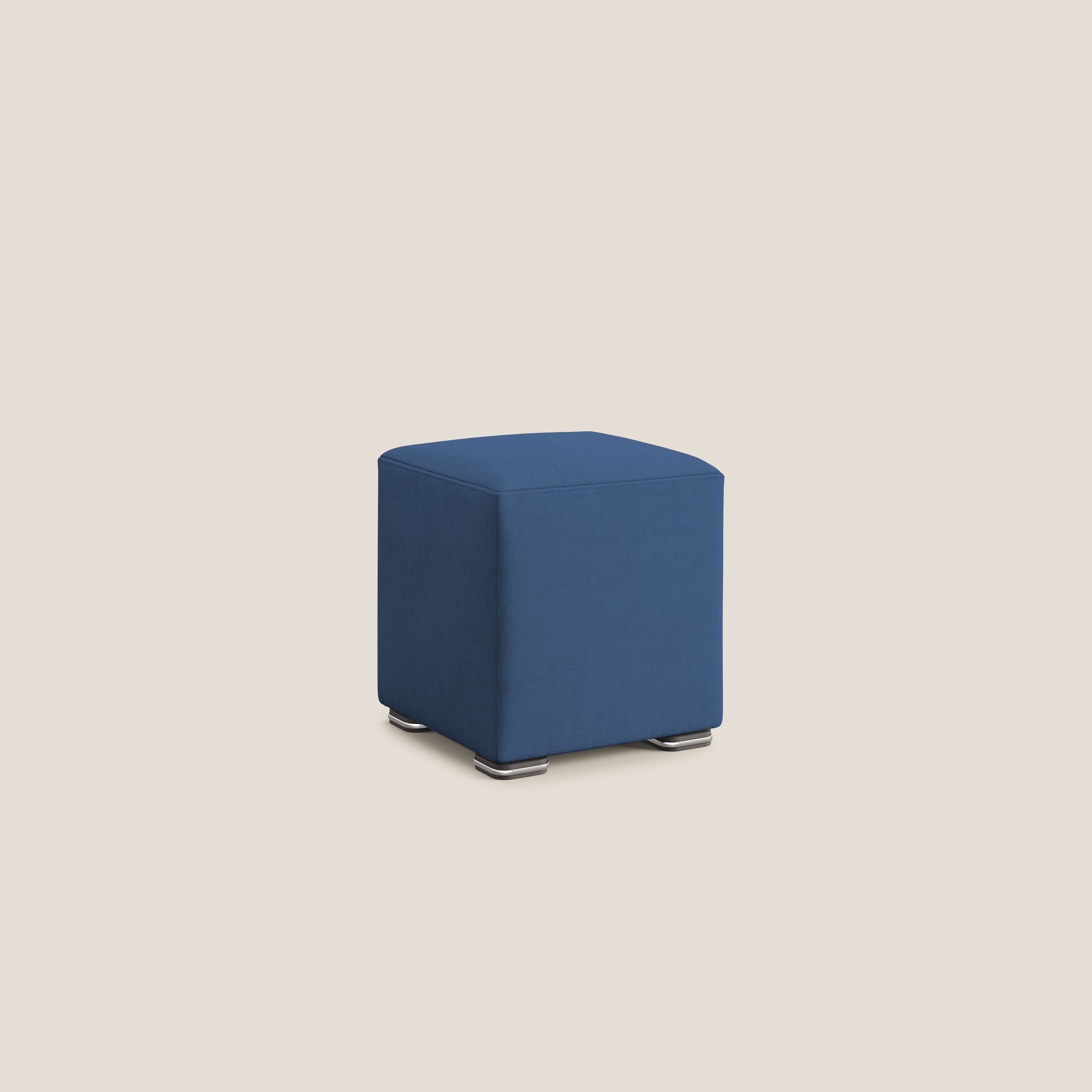 Cube pouf in tessuto morbido impermeabile T02 blu - divani.store