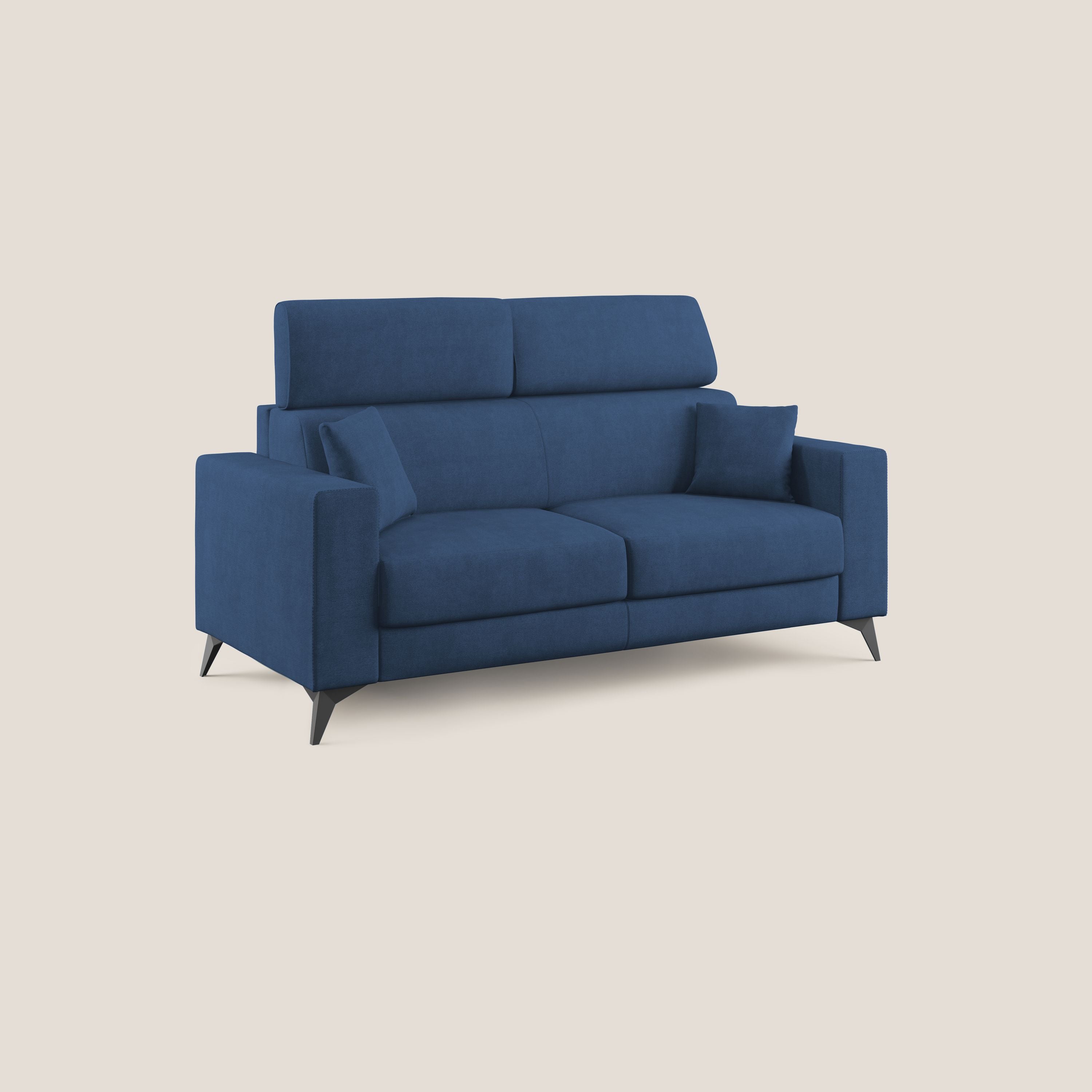 Pegaso divano letto con poggiatesta reclinabili e rivestimento T02 blu - divani.store