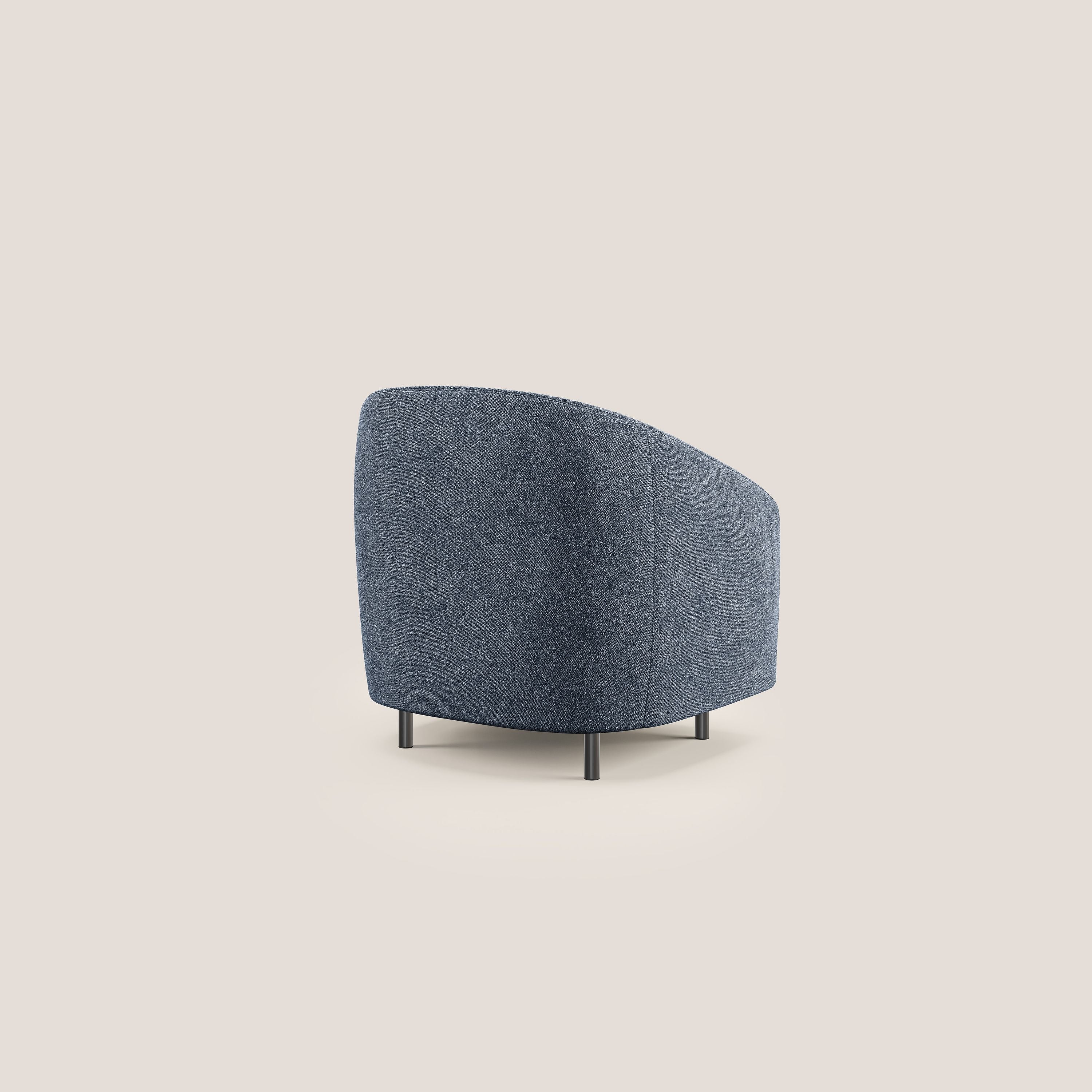 Pandora Poltroncina in morbido tessuto bouclé impermeabile T07 blu - divani.store