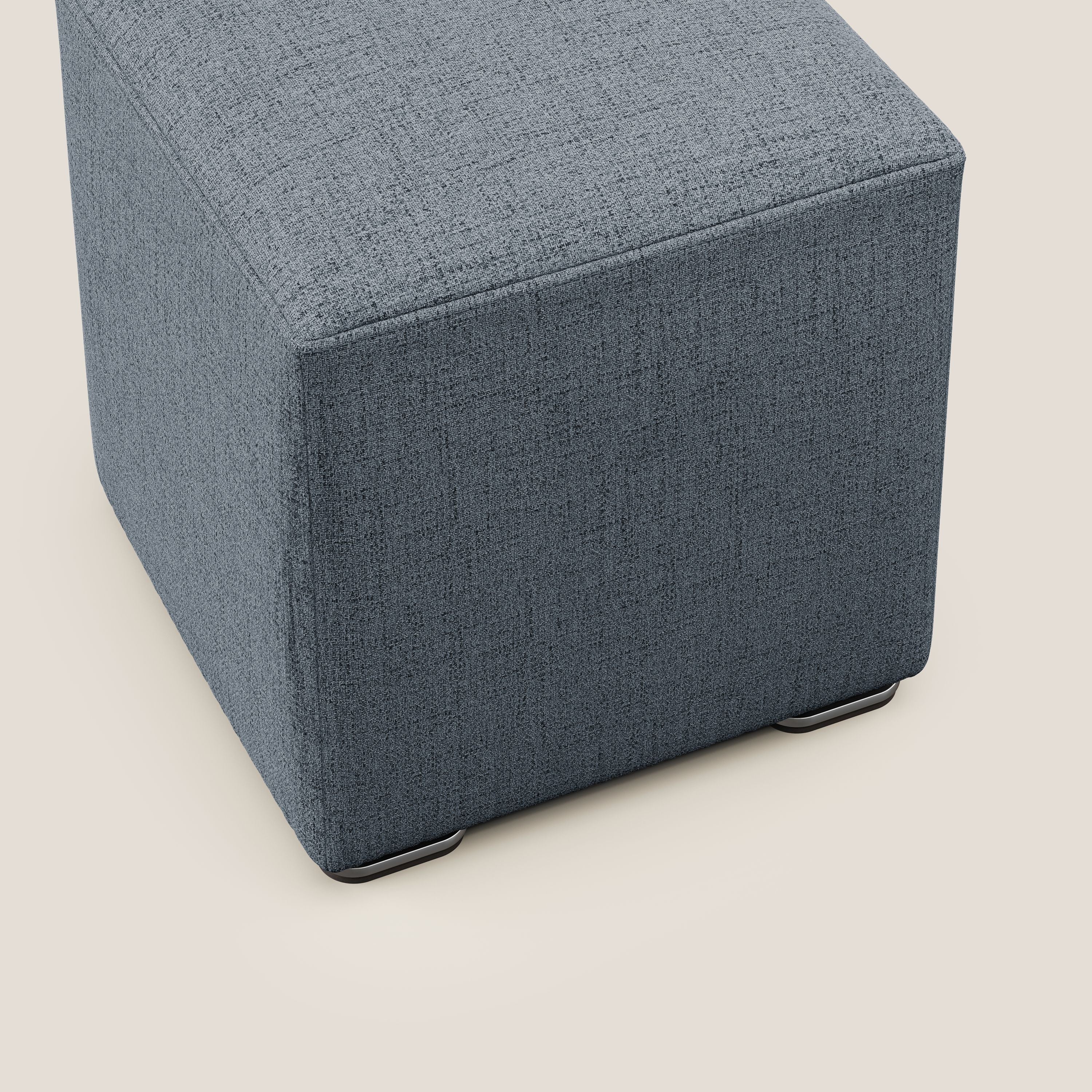 Cube pouf in tessuto morbido impermeabile T03 blu - divani.store