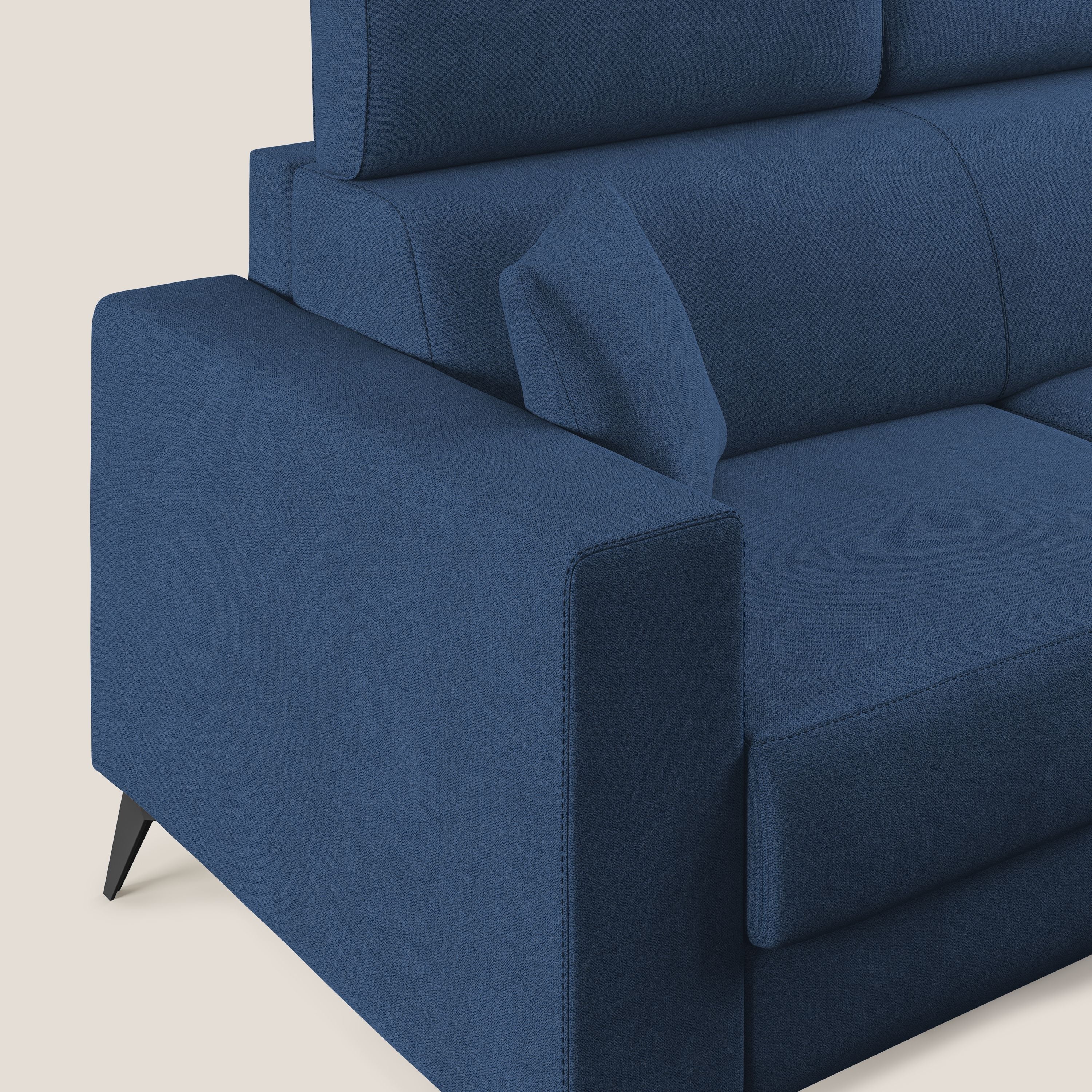 Pegaso divano letto con poggiatesta reclinabili e rivestimento T02 blu - divani.store