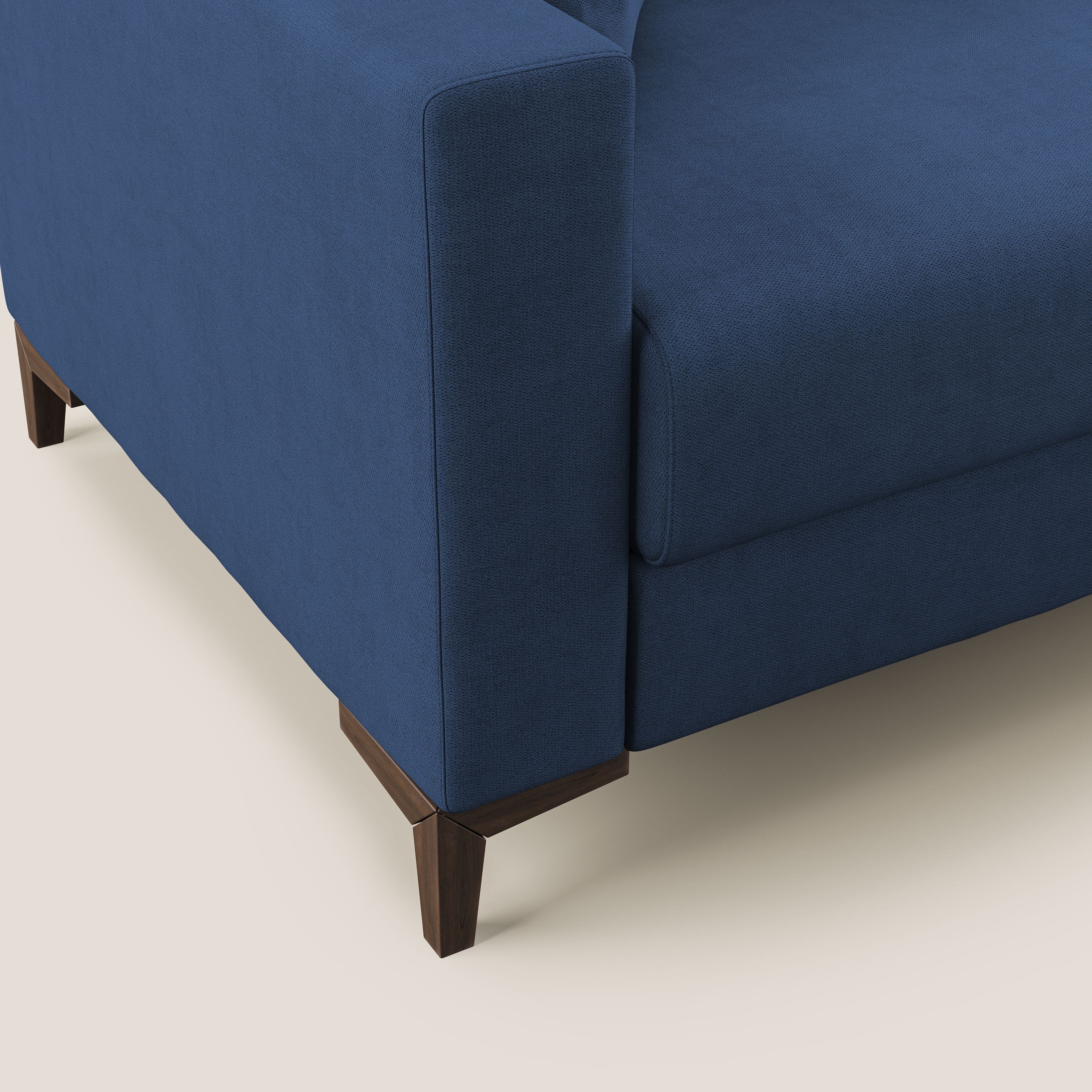 Kafka divano letto matrimoniale in morbido tessuto impermeabile T02 blu - divani.store