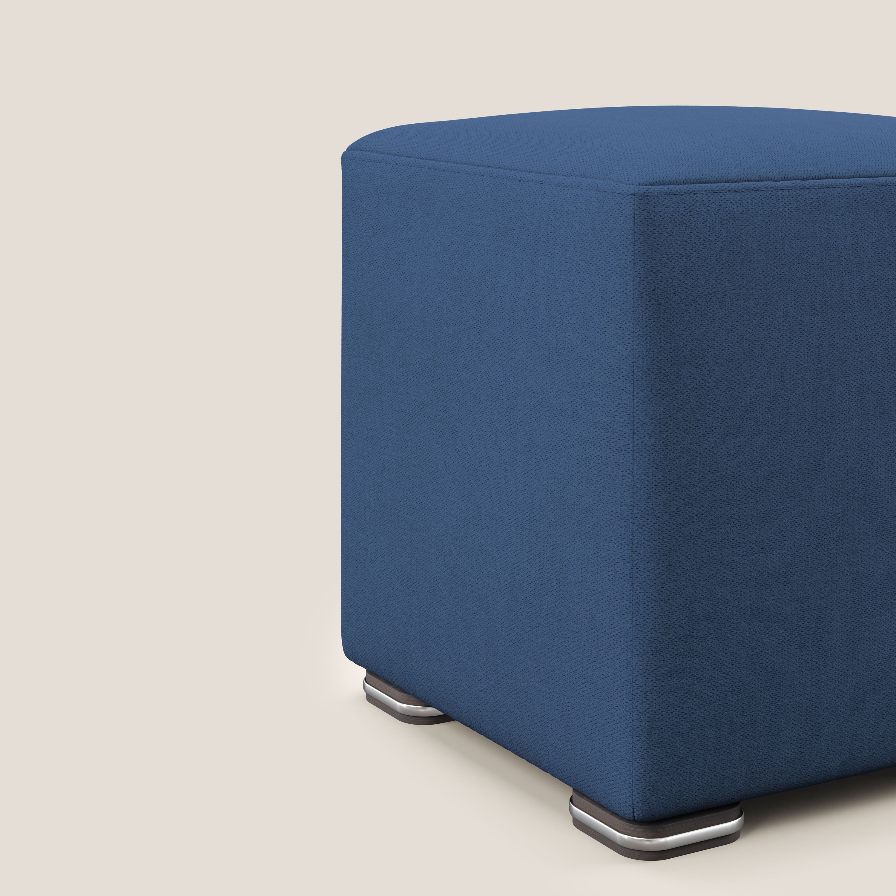 Cube pouf in tessuto morbido impermeabile T02 blu - divani.store