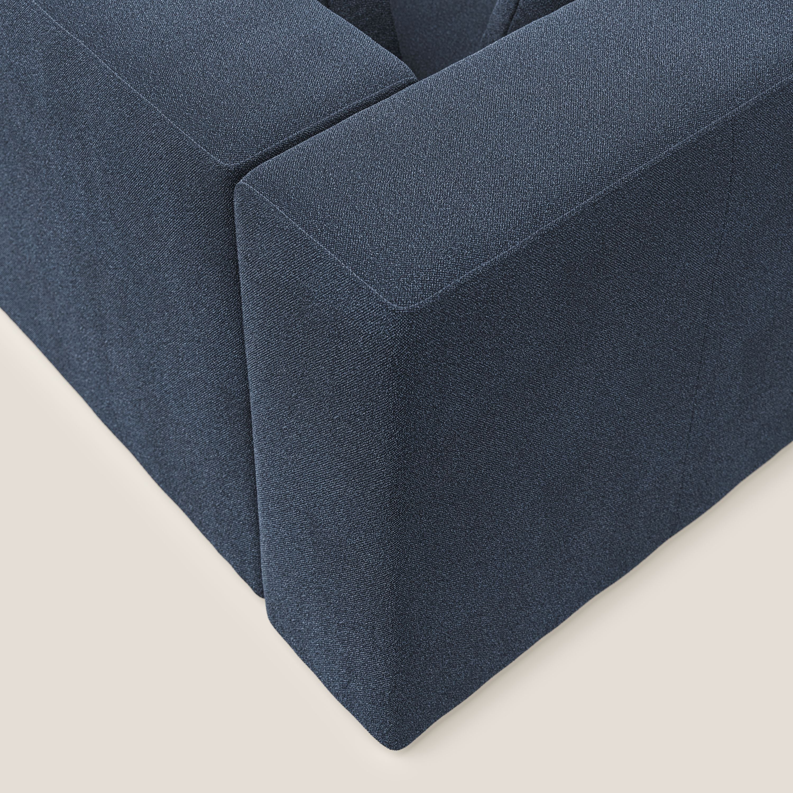 Nettuno divano moderno componibile in morbido tessuto bouclè T07 blu - divani.store