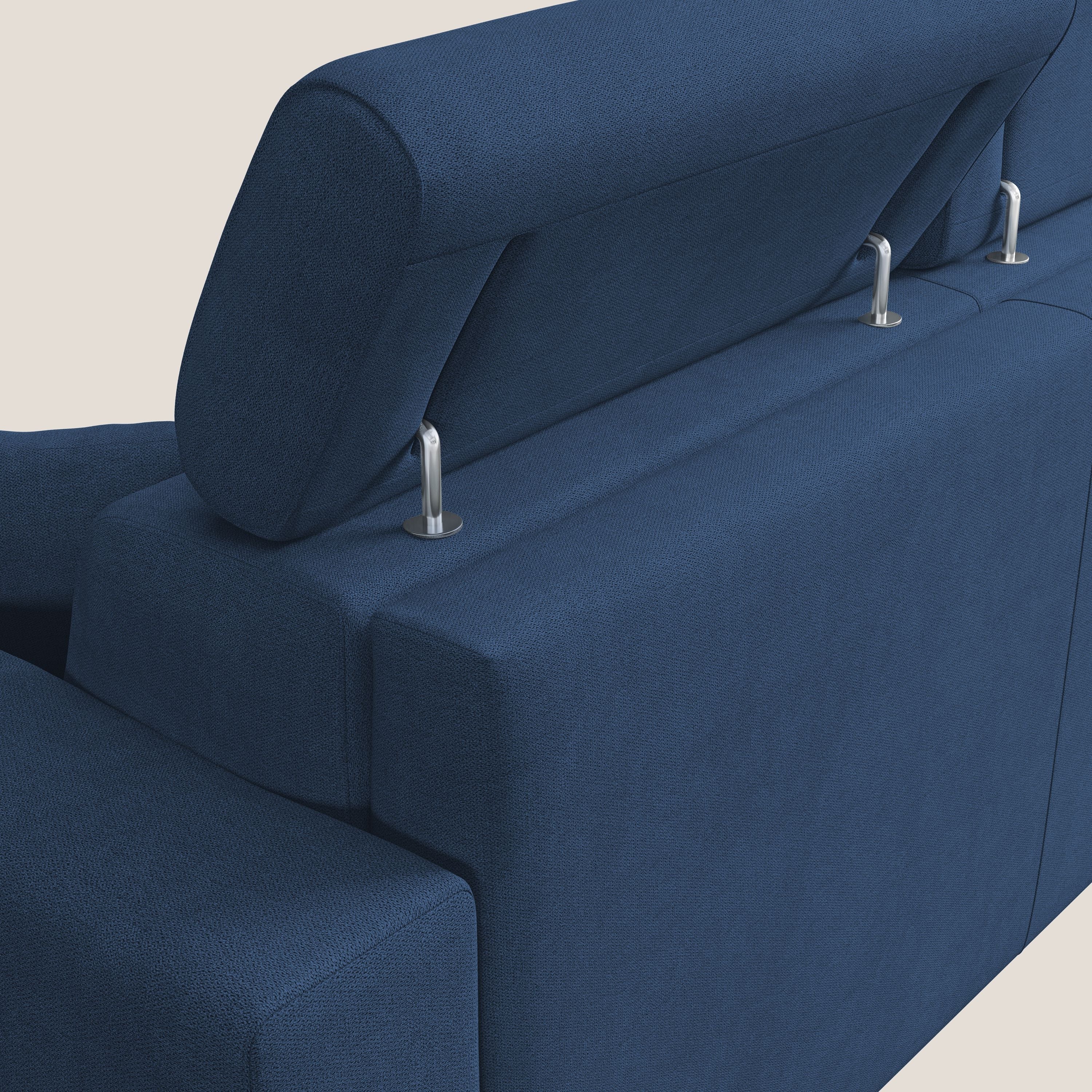 Pegaso divano letto con poggiatesta reclinabili e rivestimento T02 blu - divani.store