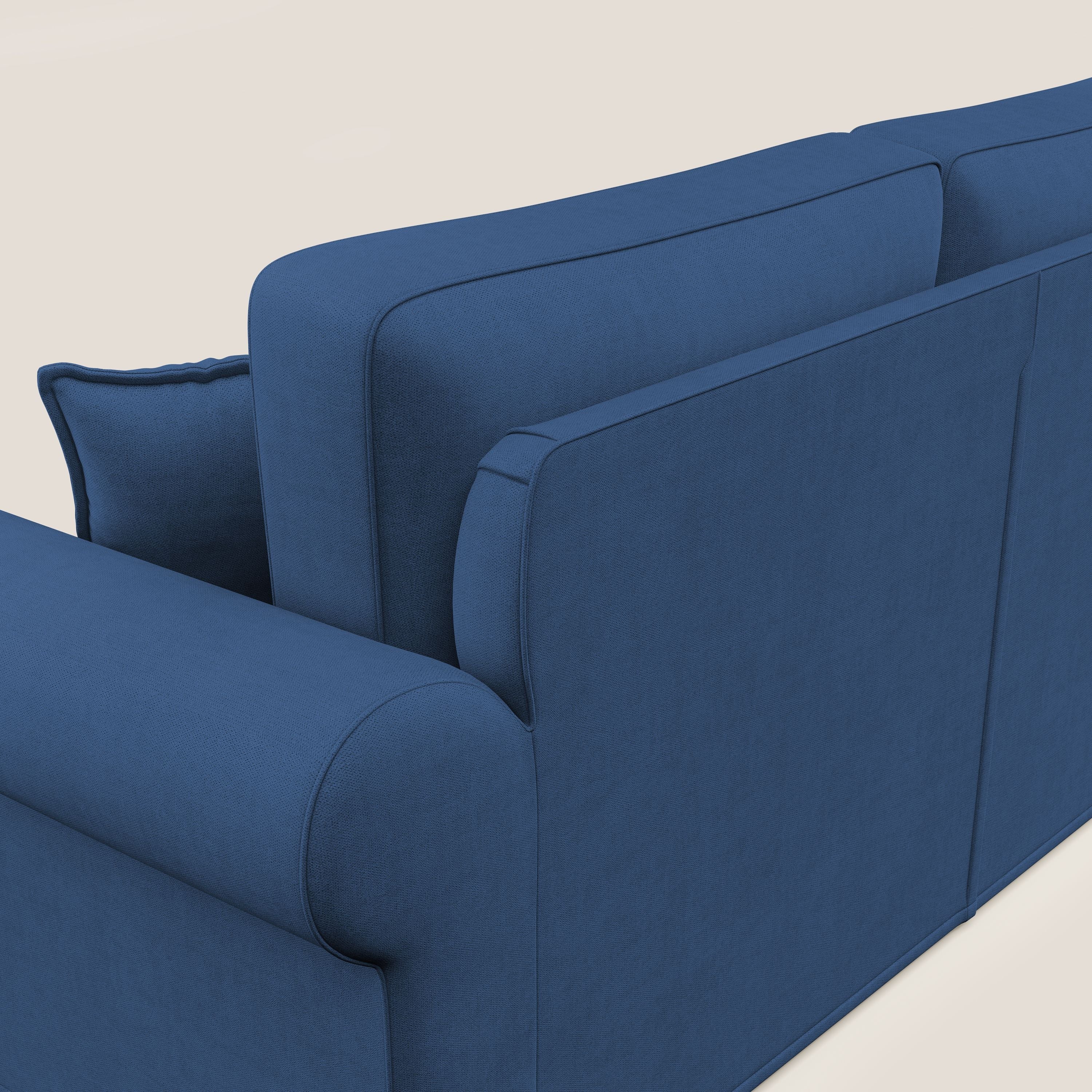 Lady divano classico in piuma d'oca realizzato con tessuto impermeabile T02 blu - divani.store