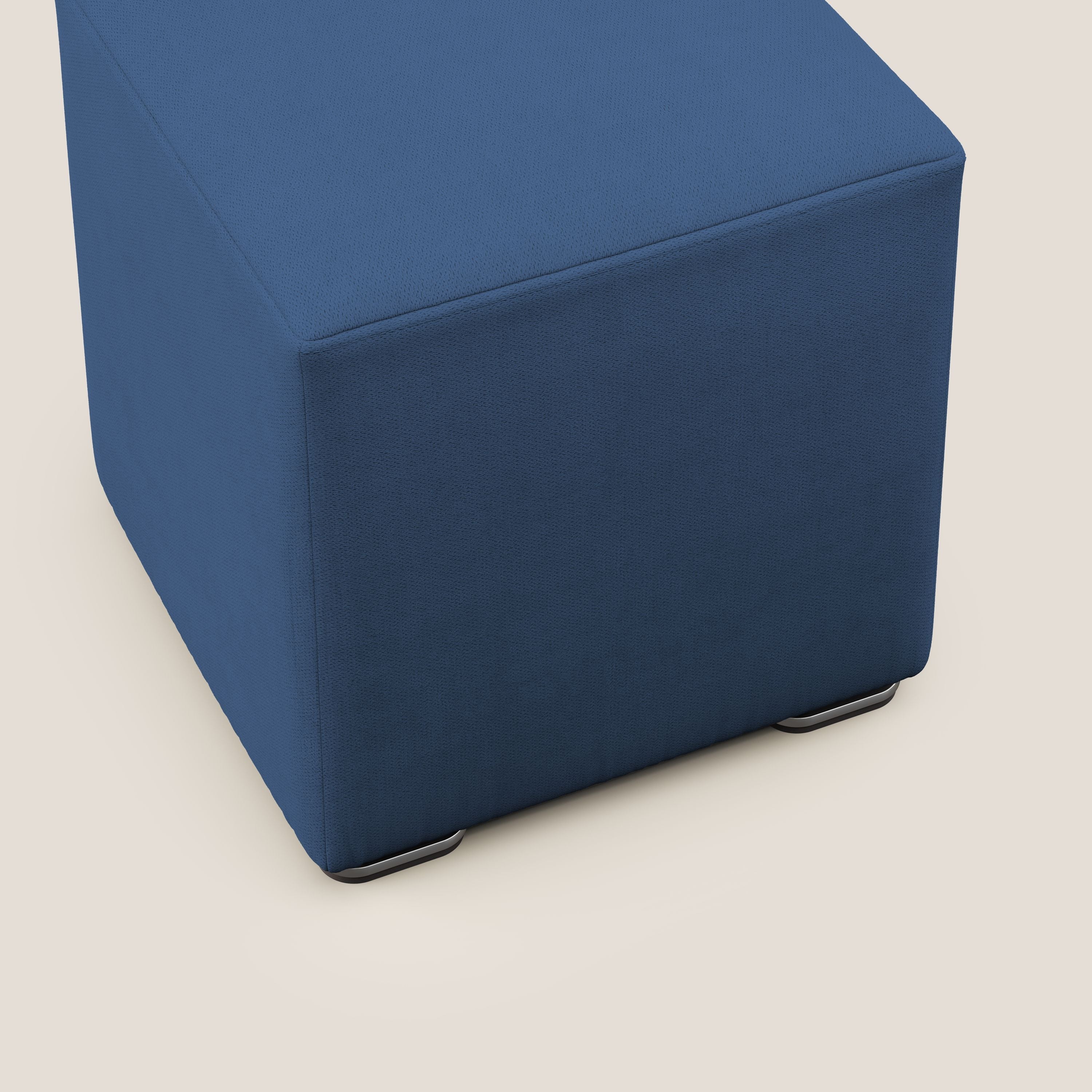 Cube pouf in tessuto morbido impermeabile T02 blu - divani.store
